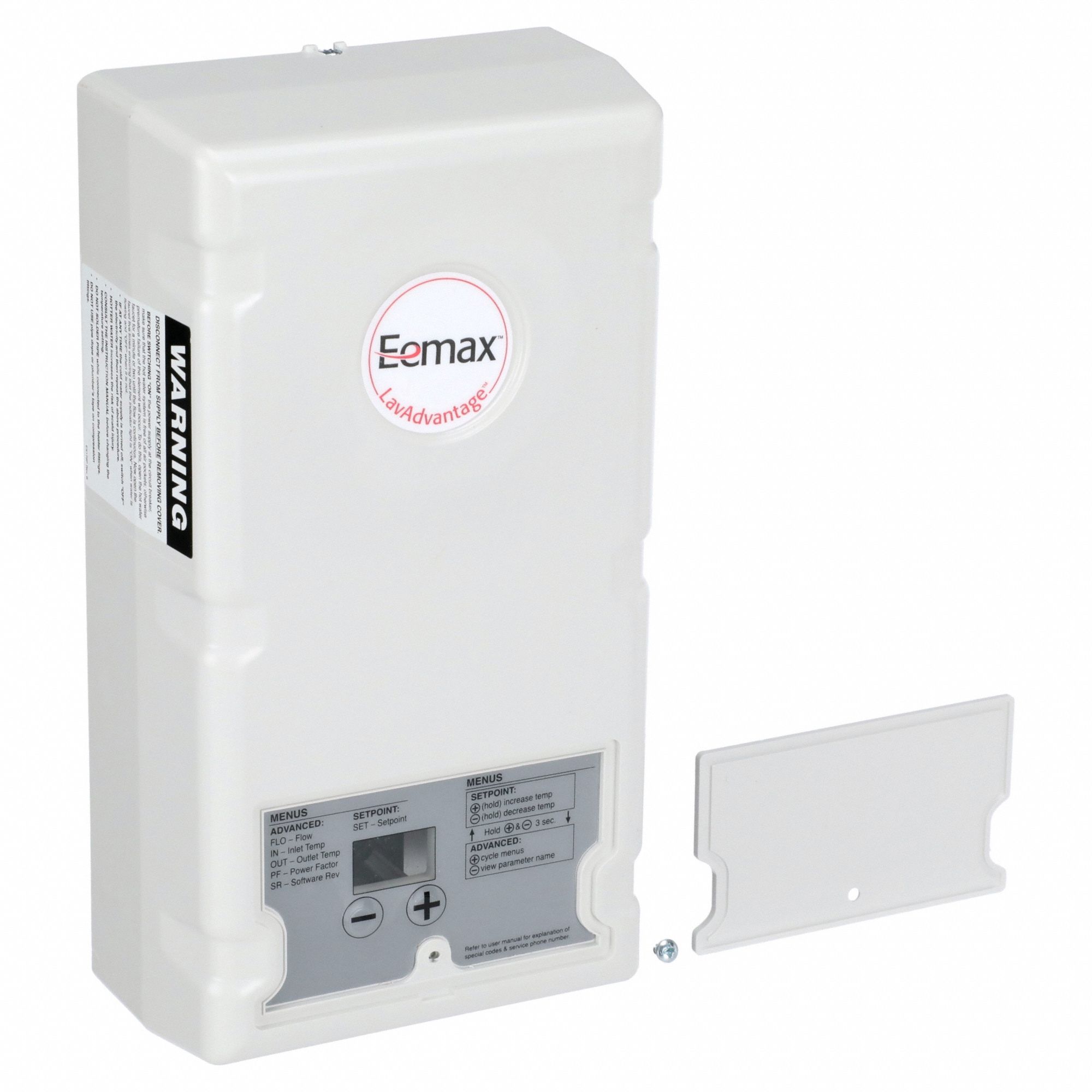 Electric Tankless Water Heater: Indoor, 7, 500 W, 3 gpm Max. Flow Rate, 10.75 in Overall Ht