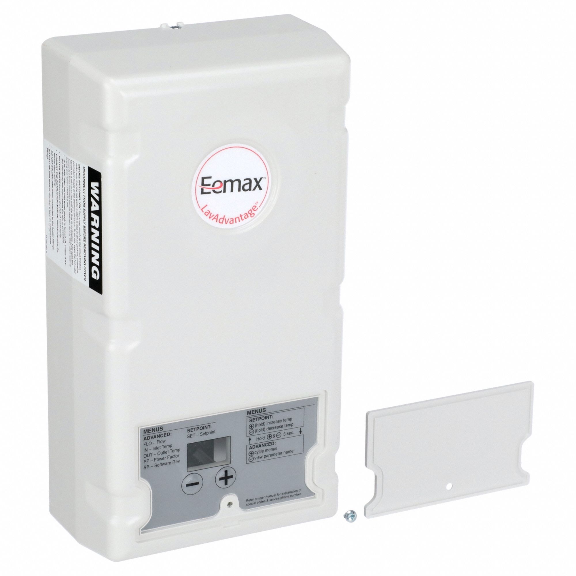 Electric Tankless Water Heater: Indoor, 8, 300 W, 3 gpm Max. Flow Rate, 10.75 in Overall Ht