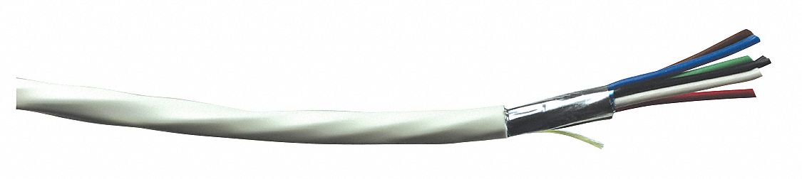 Power Limited and Communication Cable: 1, 000 ft Cable Lg, 7 Strands, 18 AWG, Plenum, PVC, PVC