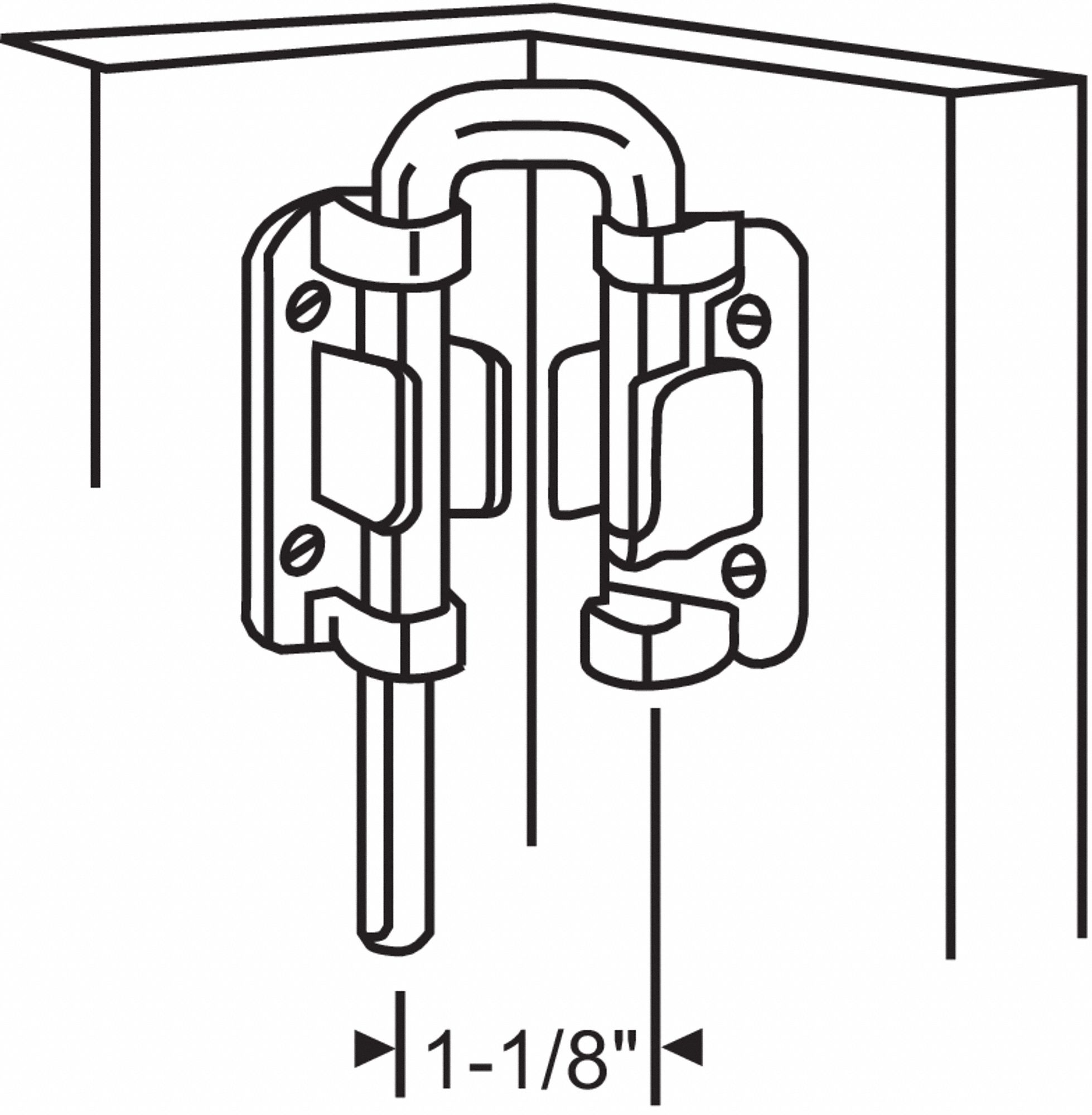 SECURITY LATCH,3-53/64" L X 19/32" H