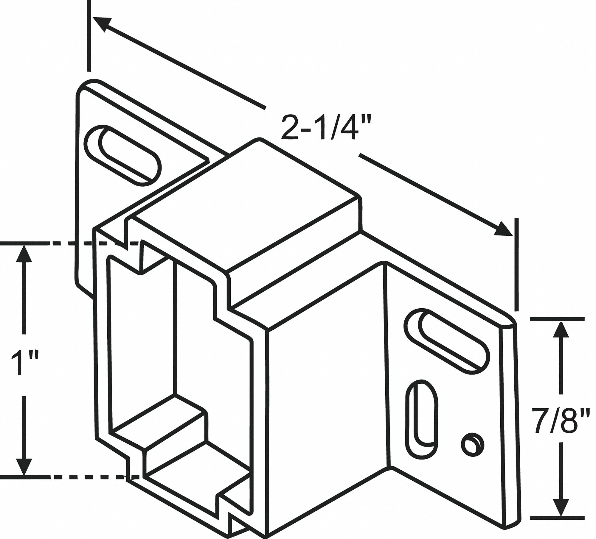 Drawer Bracket 1/4 in H 2 1/4 in L