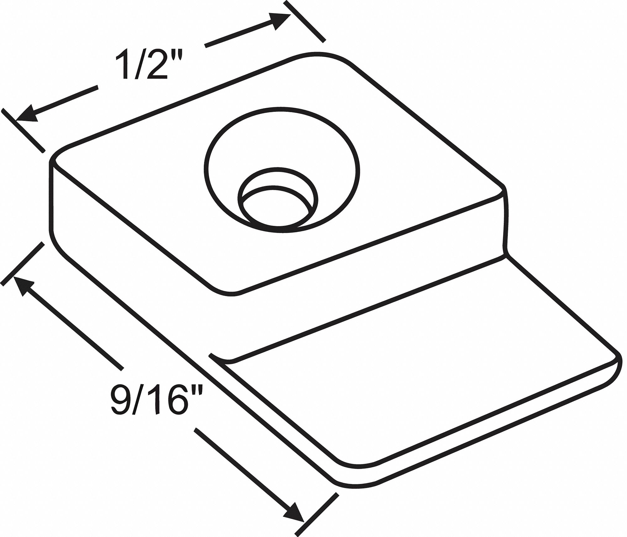 Face Guide White Plastic 9/16 in W