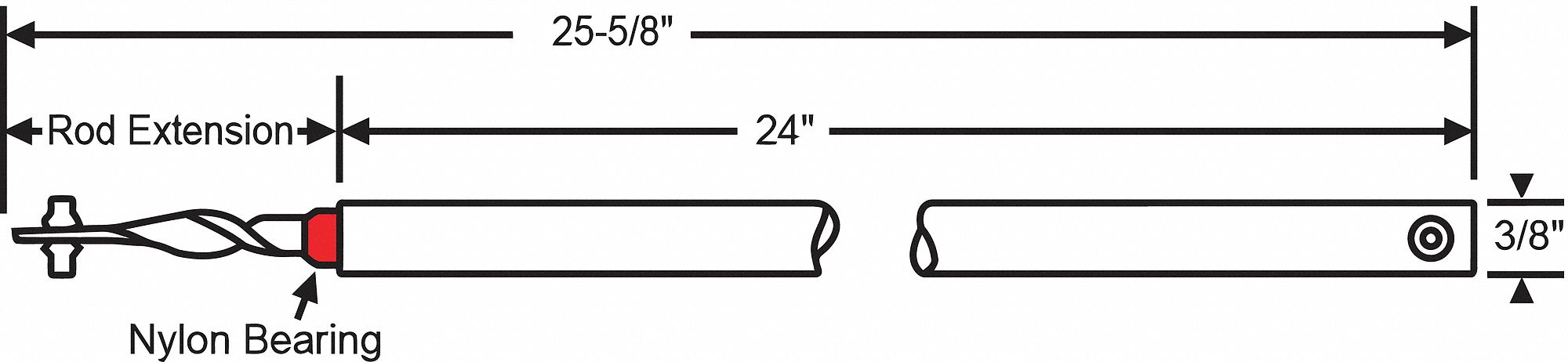 Spiral Balance Standard Rod Red Steel