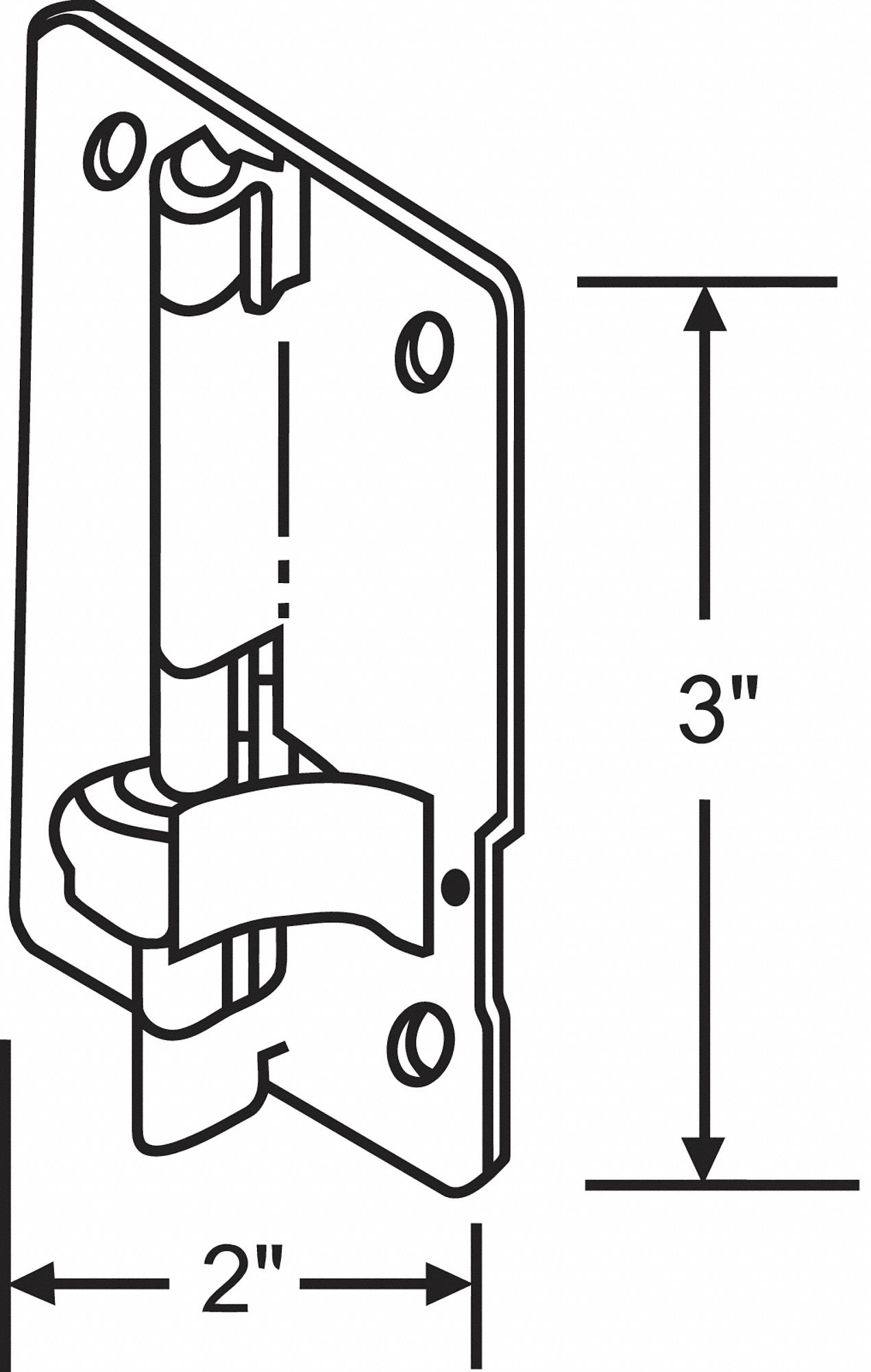 Butt Hinge: Steel, Full Surface, 2 in Leaf Wd