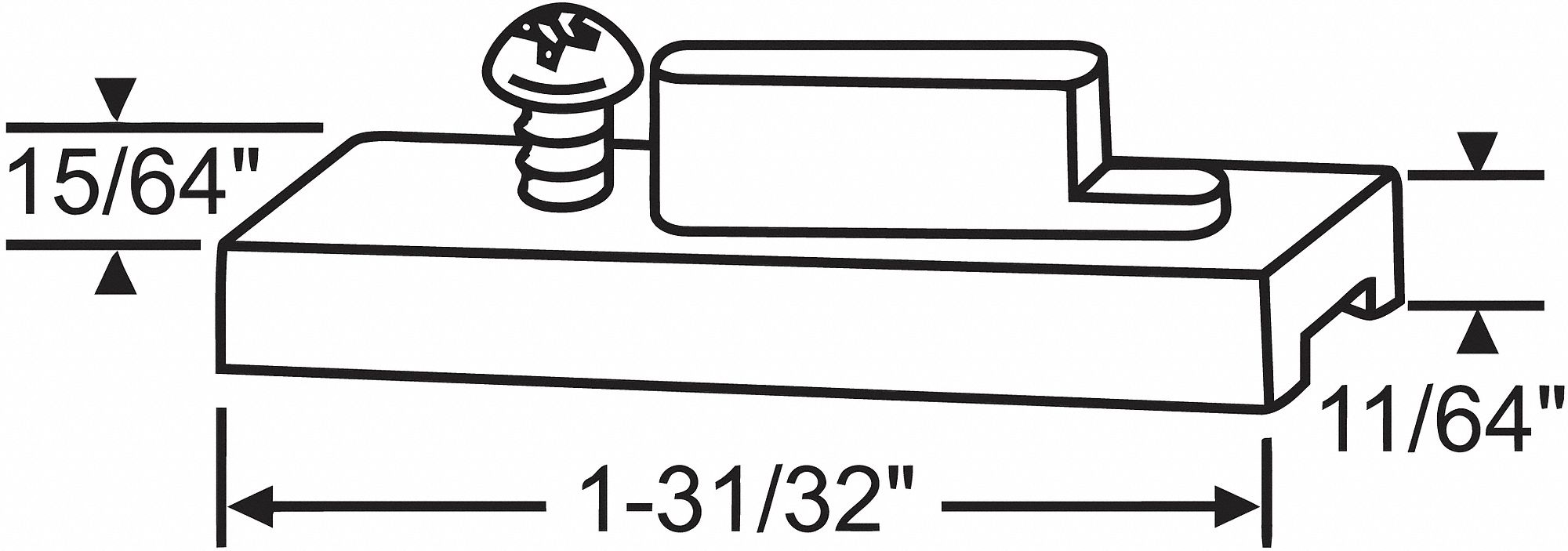 Pivot Bar: 1 31/32 in Overall Lg, Gray, Pivot Bar