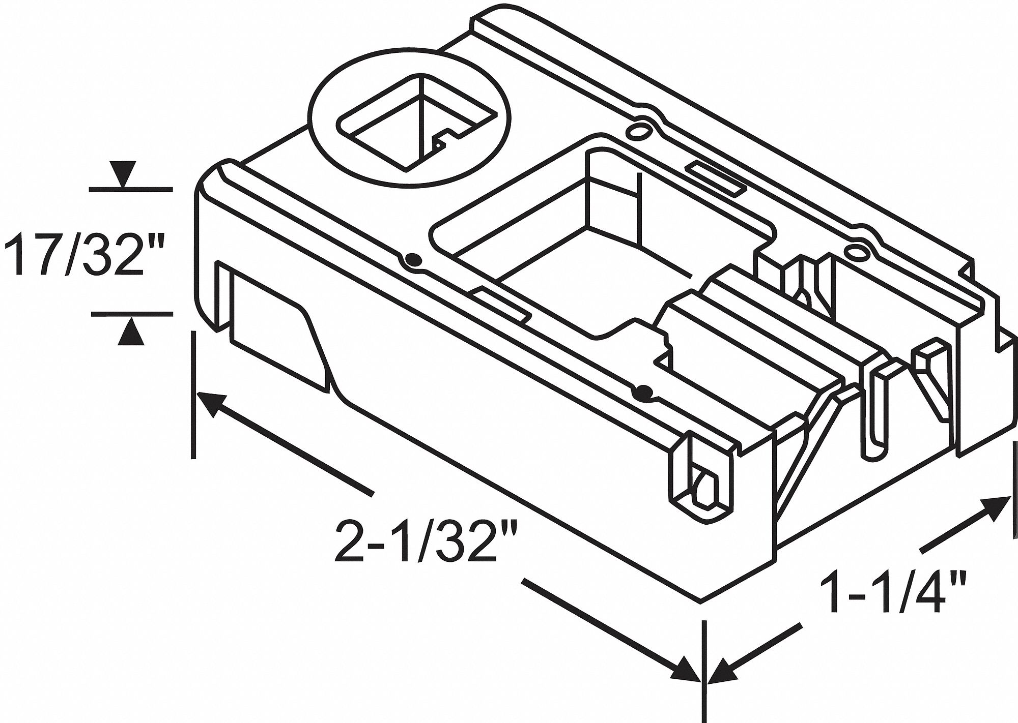 LOCK SHOE,WINDOW BALANCE PIVOT,2-1-32" L