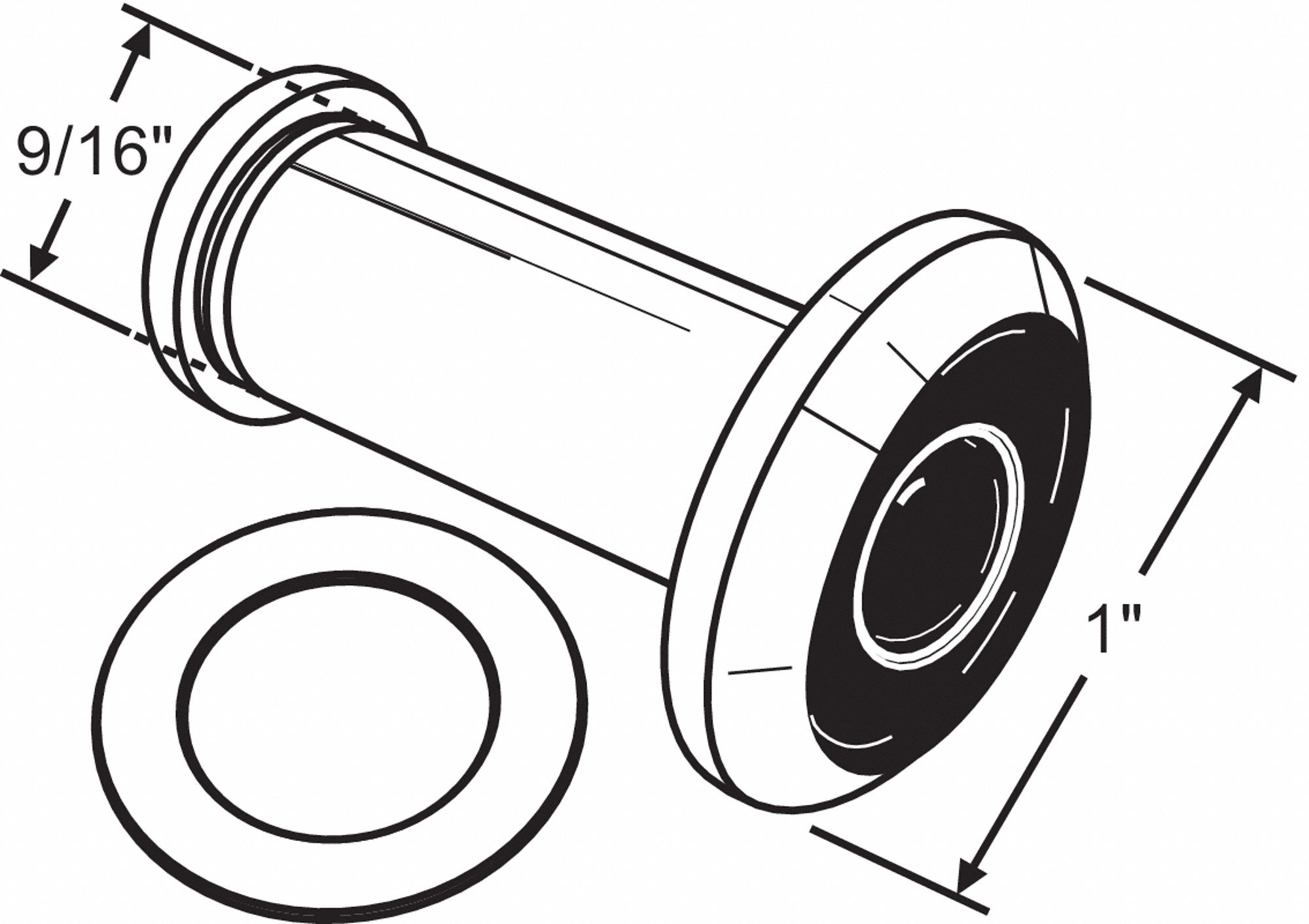 Door Viewer Polished 9/16 Hole Dia