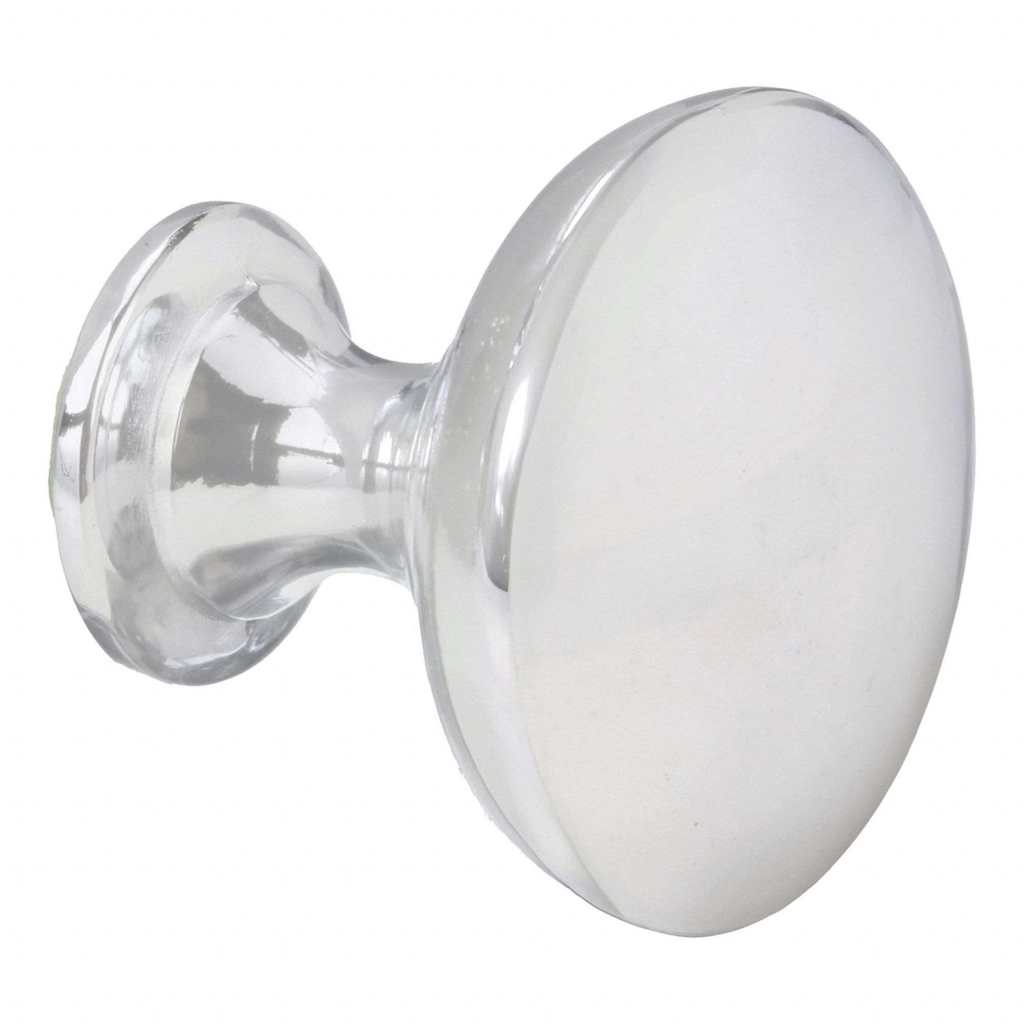 Cabinet Knob: Zinc, Polished Chrome, 1 1/4 in Grip Dia