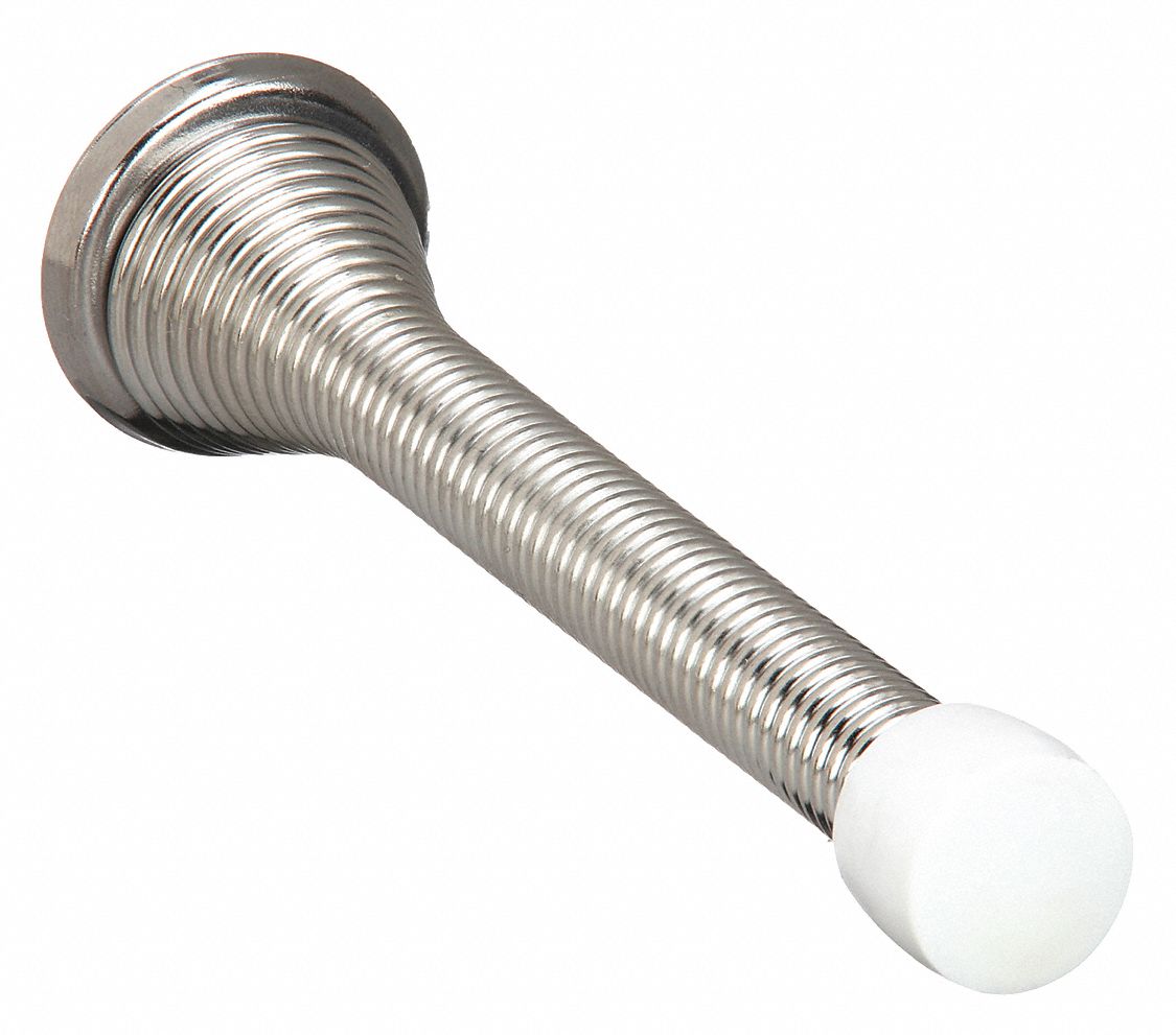 Door Mount, Chrome Plated, Door Stop 451J7919360CH Grainger