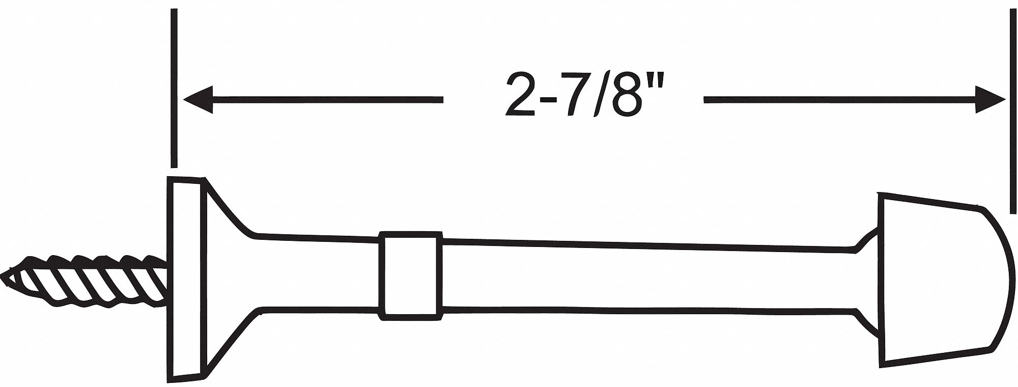 Door Stop: Door - Mounted, 2 7/8 in Lg, 3/4 in Wd, 3/4 in Overall Ht, Brass