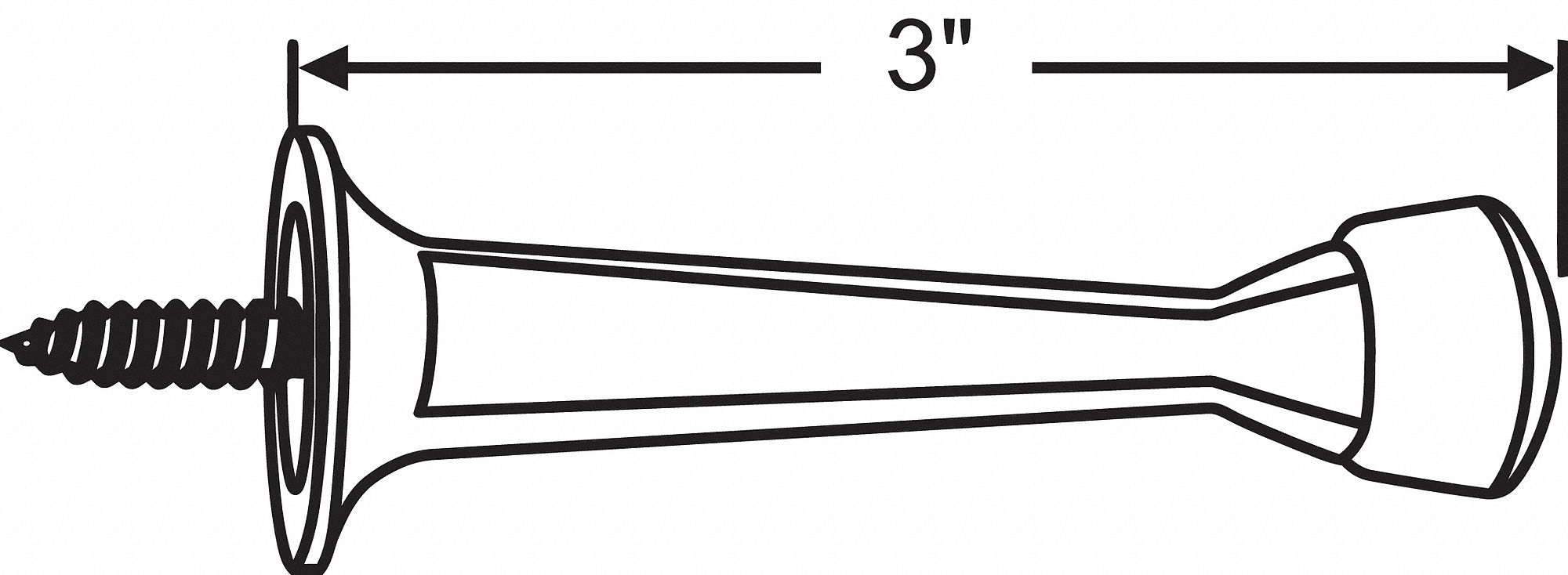 Door Stop Bright Chromium-Plated, Chrome