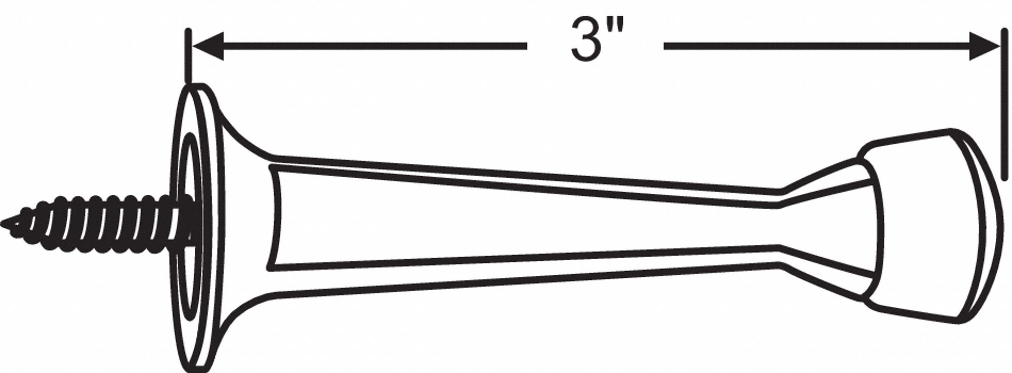 Door Mount, Unfinished, Door Stop 451J8219284SN Grainger