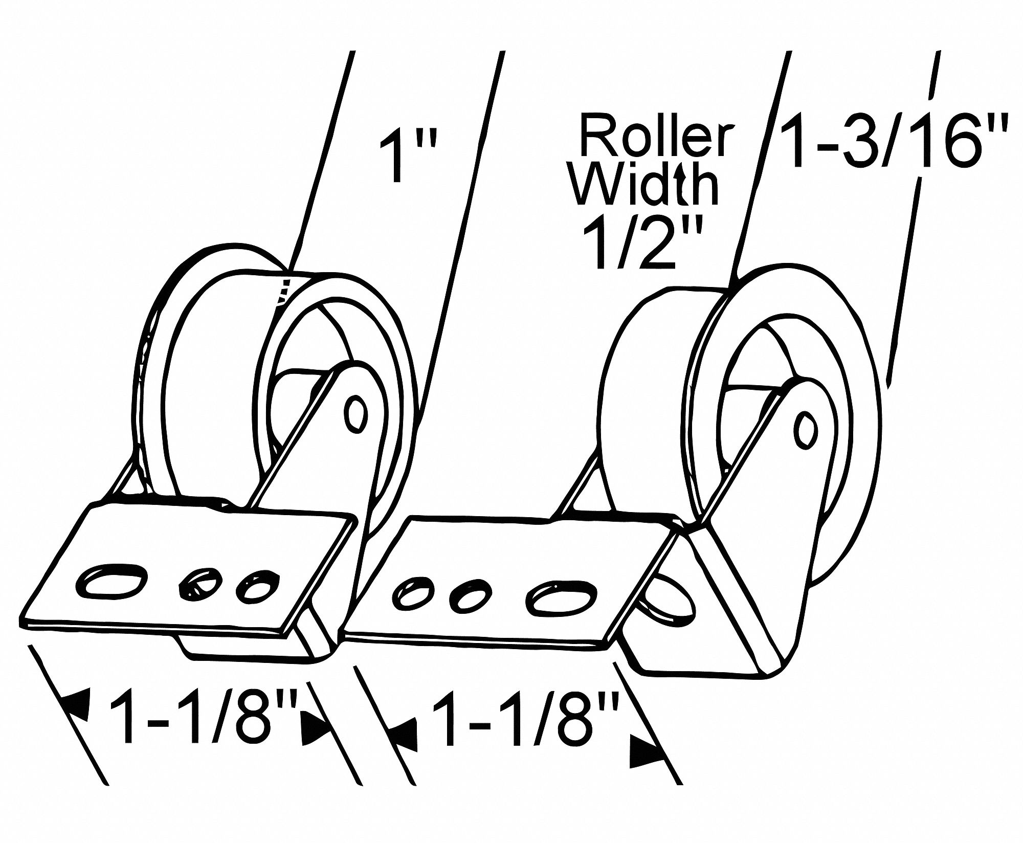 Drawer Guide Roller Steel 150lb Limit