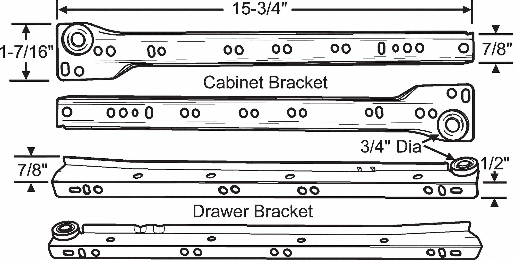 Drawer Slides And Glides Drawer And Cabinet Hardware Grainger