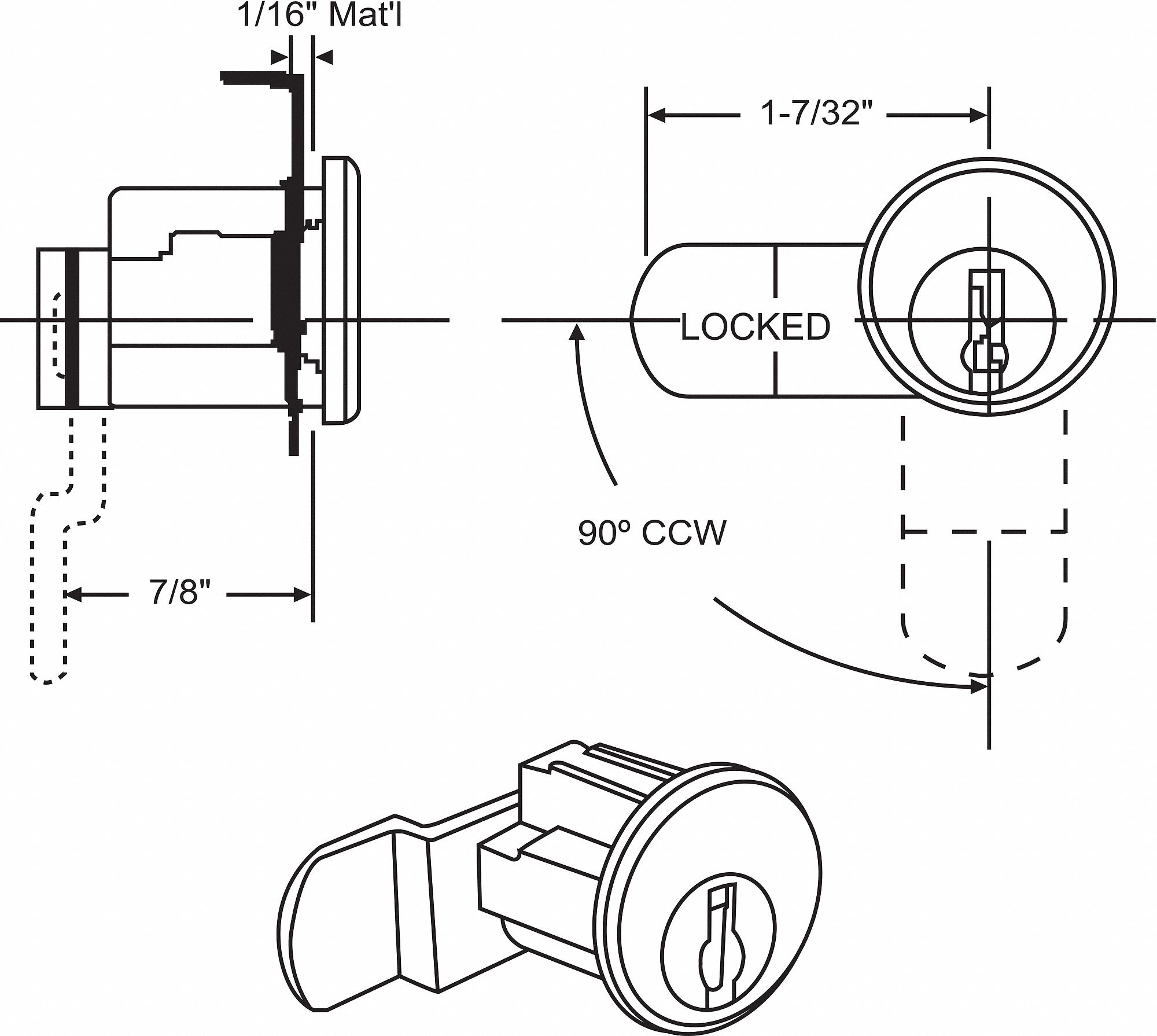 MAILBOX LOCK,FOR 4C PEDESTAL MAILBOXES