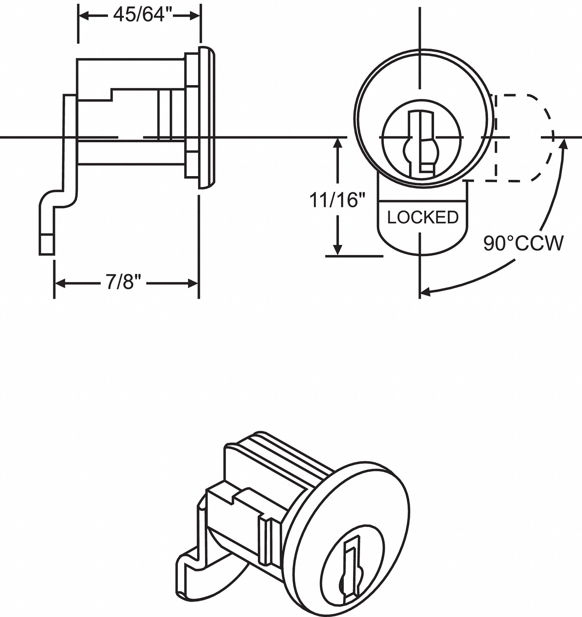 MAILBOX LOCK,FOR 4C PEDESTAL MAILBOXES