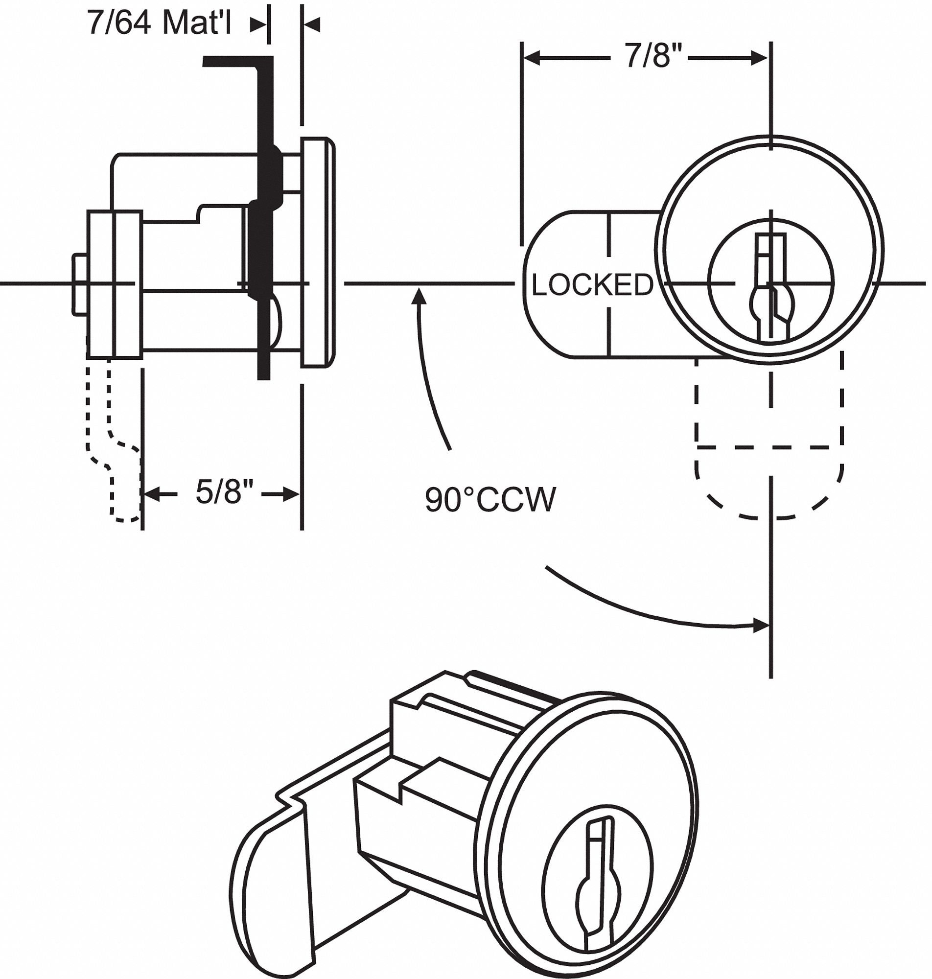 MAILBOX LOCK,FOR 4C PEDESTAL MAILBOXES