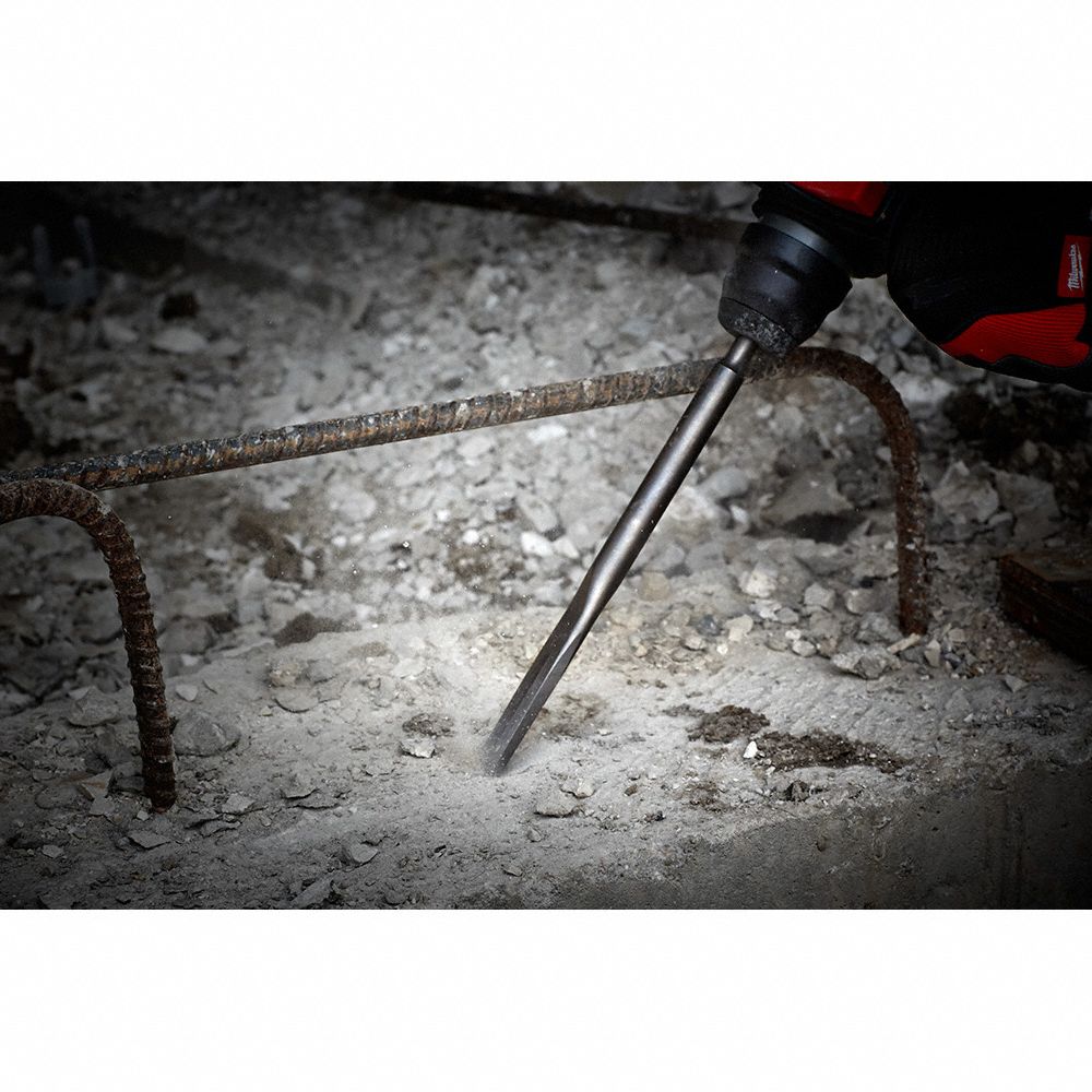 MILWAUKEE Self Sharpening Chisel Bit 3/4 in Head Wd, 10 in Overall Lg