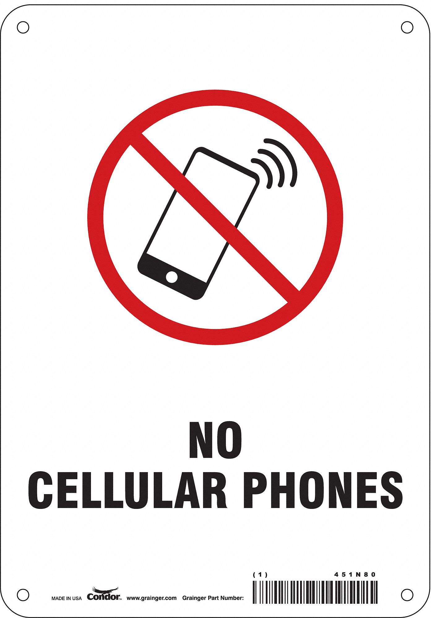 Safety Sign: Aluminum, Mounting Holes Sign Mounting, 10 in x 7 in Nominal Sign Size, 0.032 in Thick