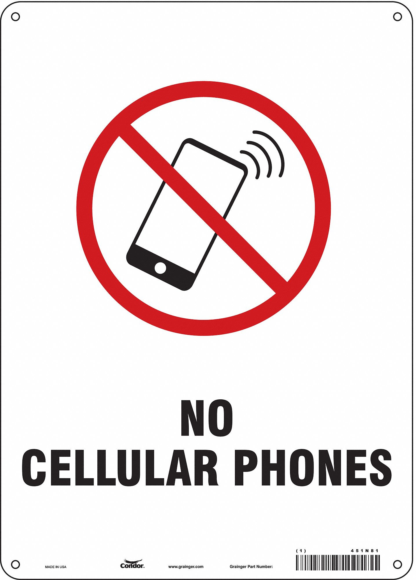 Safety Sign: Aluminum, Mounting Holes Sign Mounting, 14 in x 10 in Nominal Sign Size, 0.032 in Thick