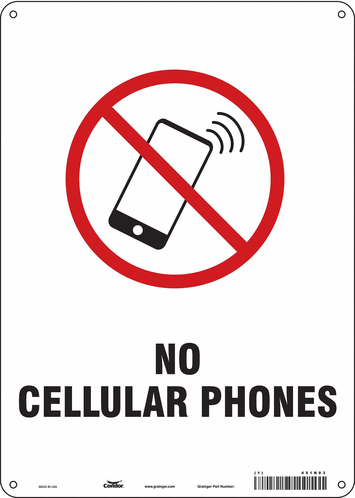 Safety Sign: Polyethylene, Mounting Holes Sign Mounting, 14 in x 10 in Nominal Sign Size