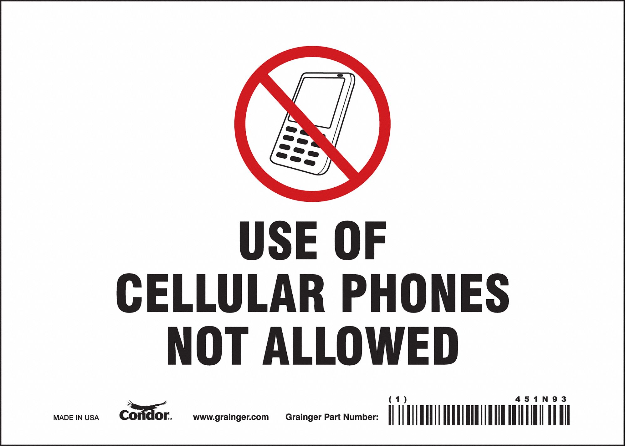 Safety Sign: Vinyl, Adhesive Sign Mounting, 5 in x 7 in Nominal Sign Size, Not Retroreflective