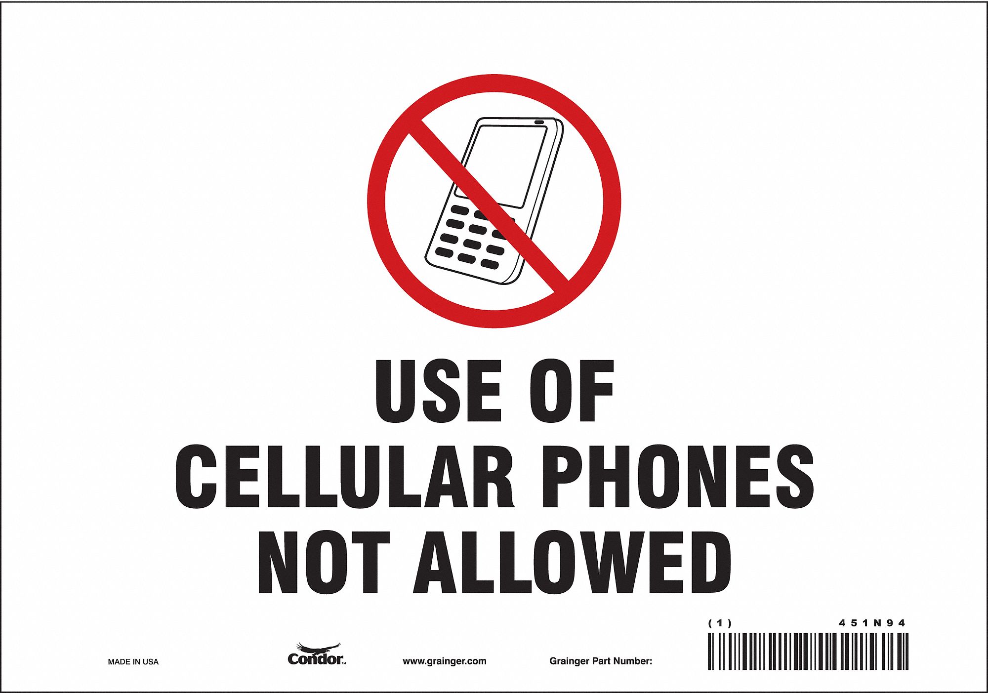 Safety Sign: Vinyl, Adhesive Sign Mounting, 7 in x 10 in Nominal Sign Size, Not Retroreflective