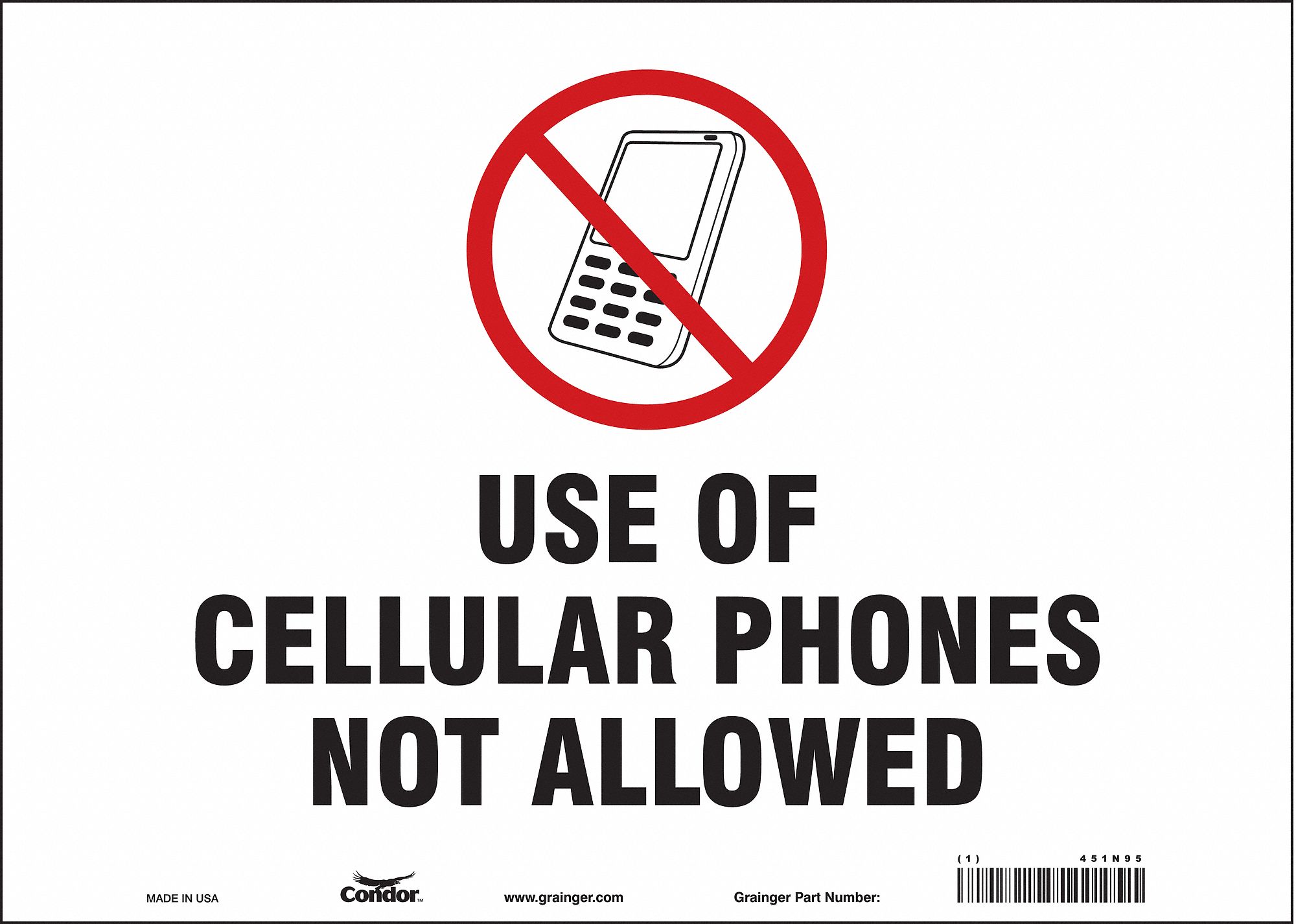 Safety Sign: Vinyl, Adhesive Sign Mounting, 10 in x 14 in Nominal Sign Size, Not Retroreflective