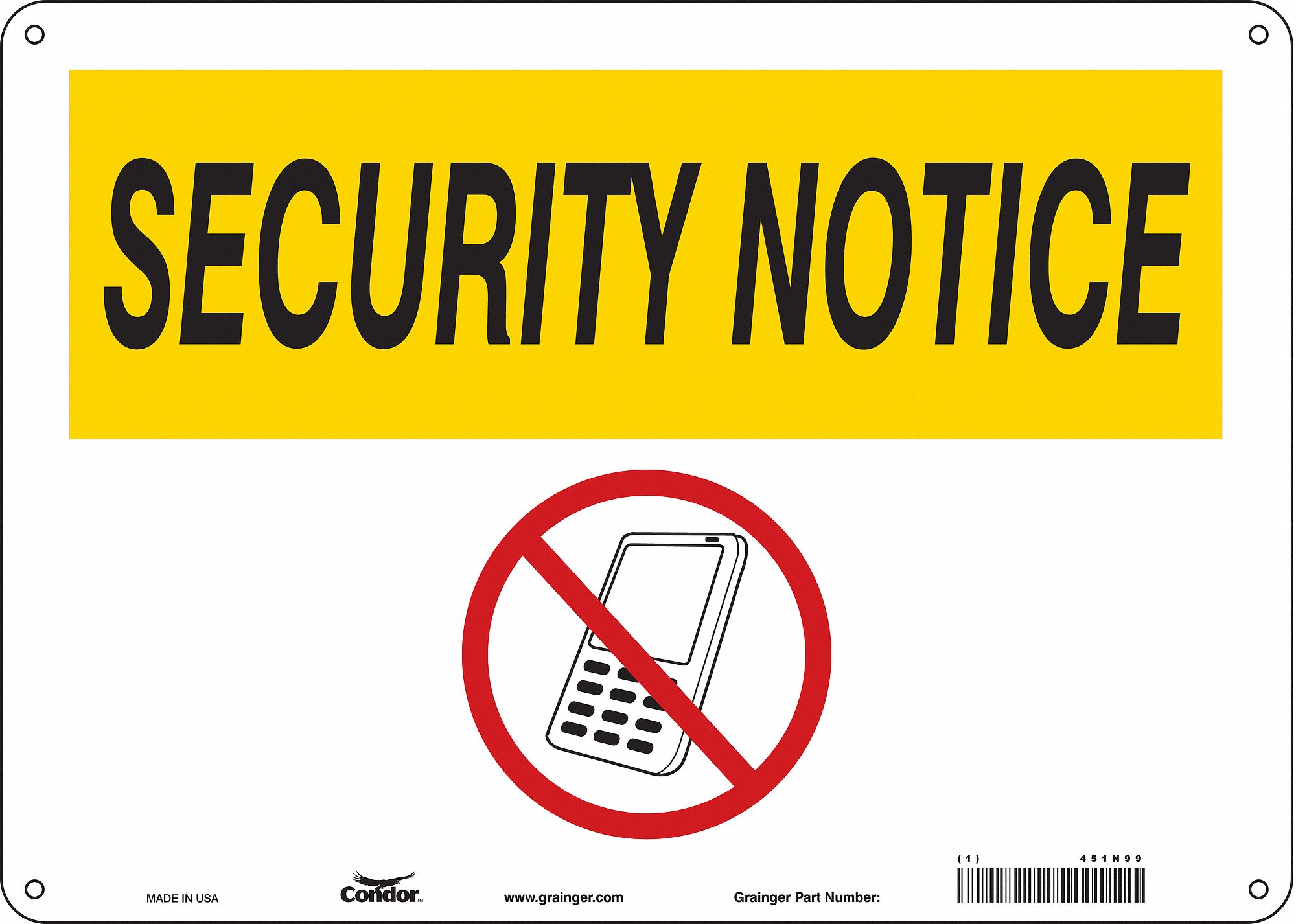 Safety Sign: Polyethylene, Mounting Holes Sign Mounting, 10 in x 14 in Nominal Sign Size, English