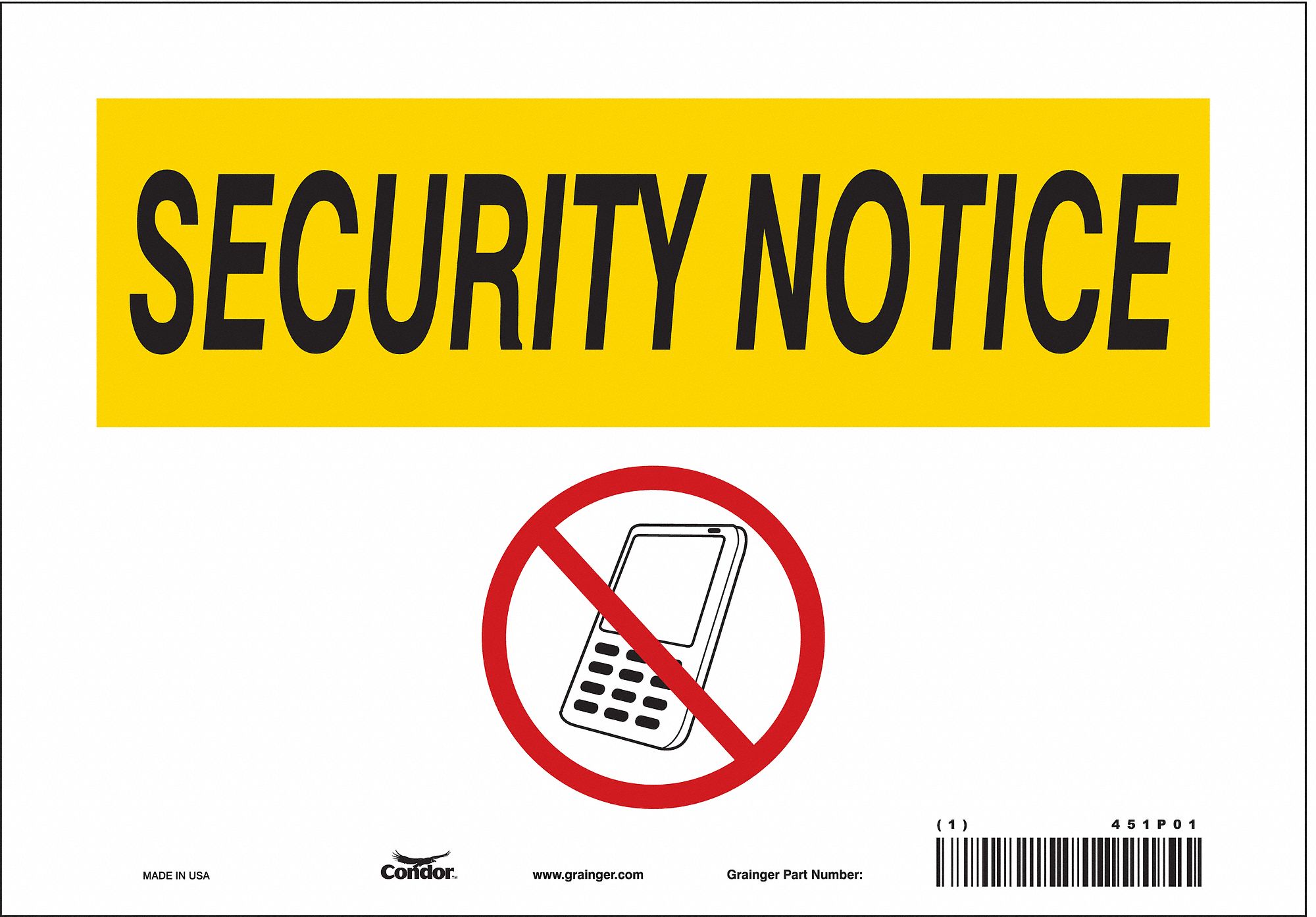 Safety Sign: Vinyl, Adhesive Sign Mounting, 7 in x 10 in Nominal Sign Size, Not Retroreflective