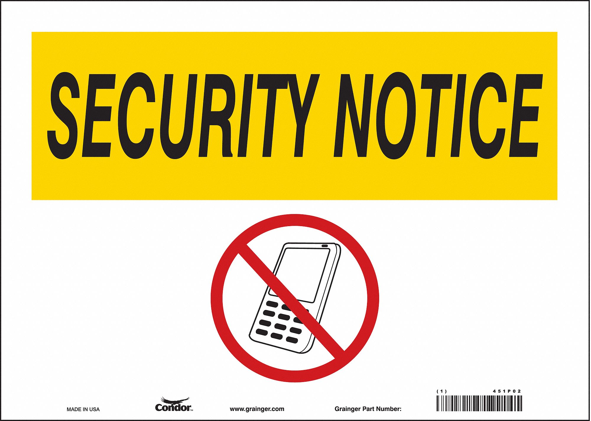 Safety Sign: Vinyl, Adhesive Sign Mounting, 10 in x 14 in Nominal Sign Size, Not Retroreflective