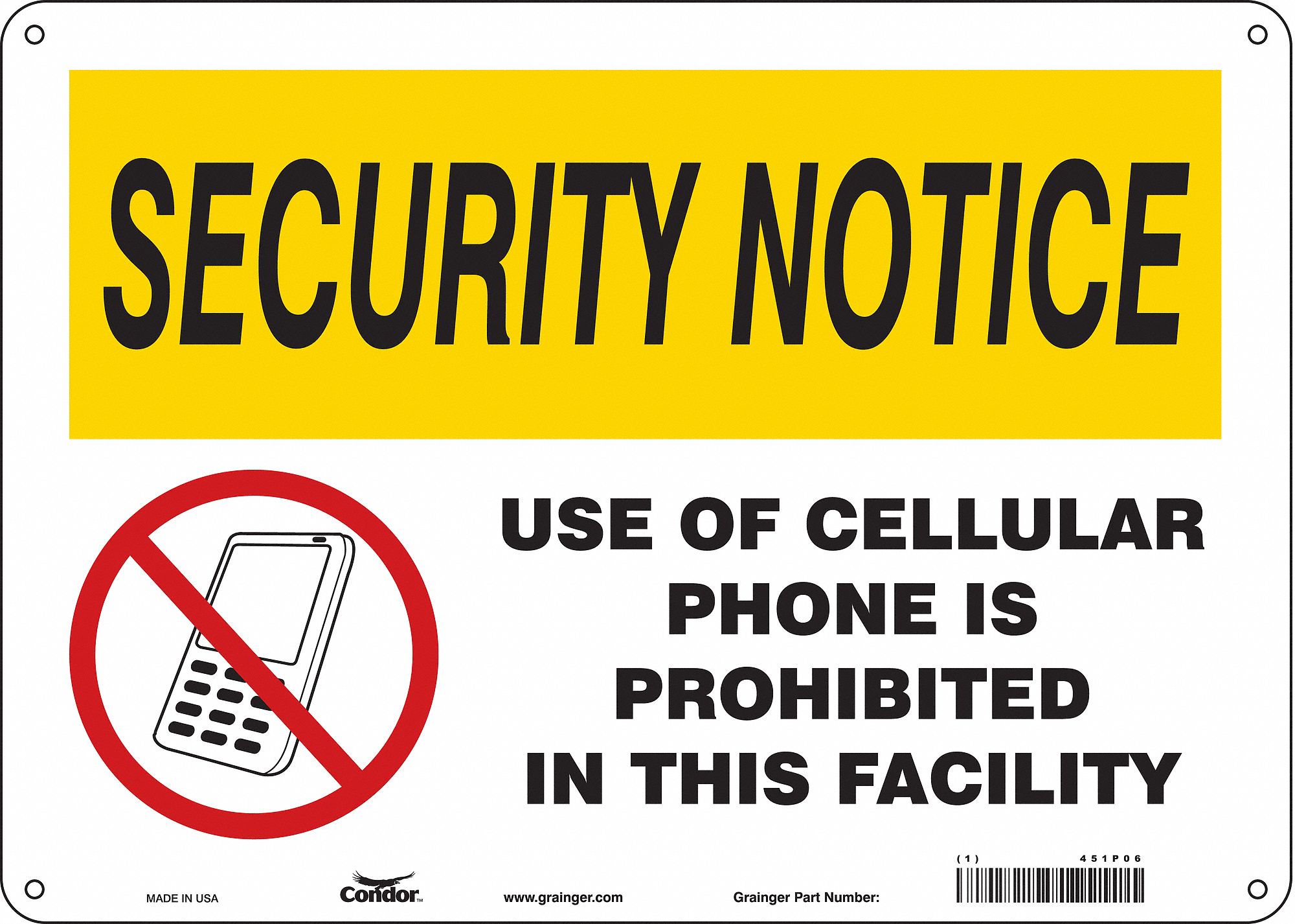Safety Sign: Polyethylene, Mounting Holes Sign Mounting, 10 in x 14 in Nominal Sign Size, English
