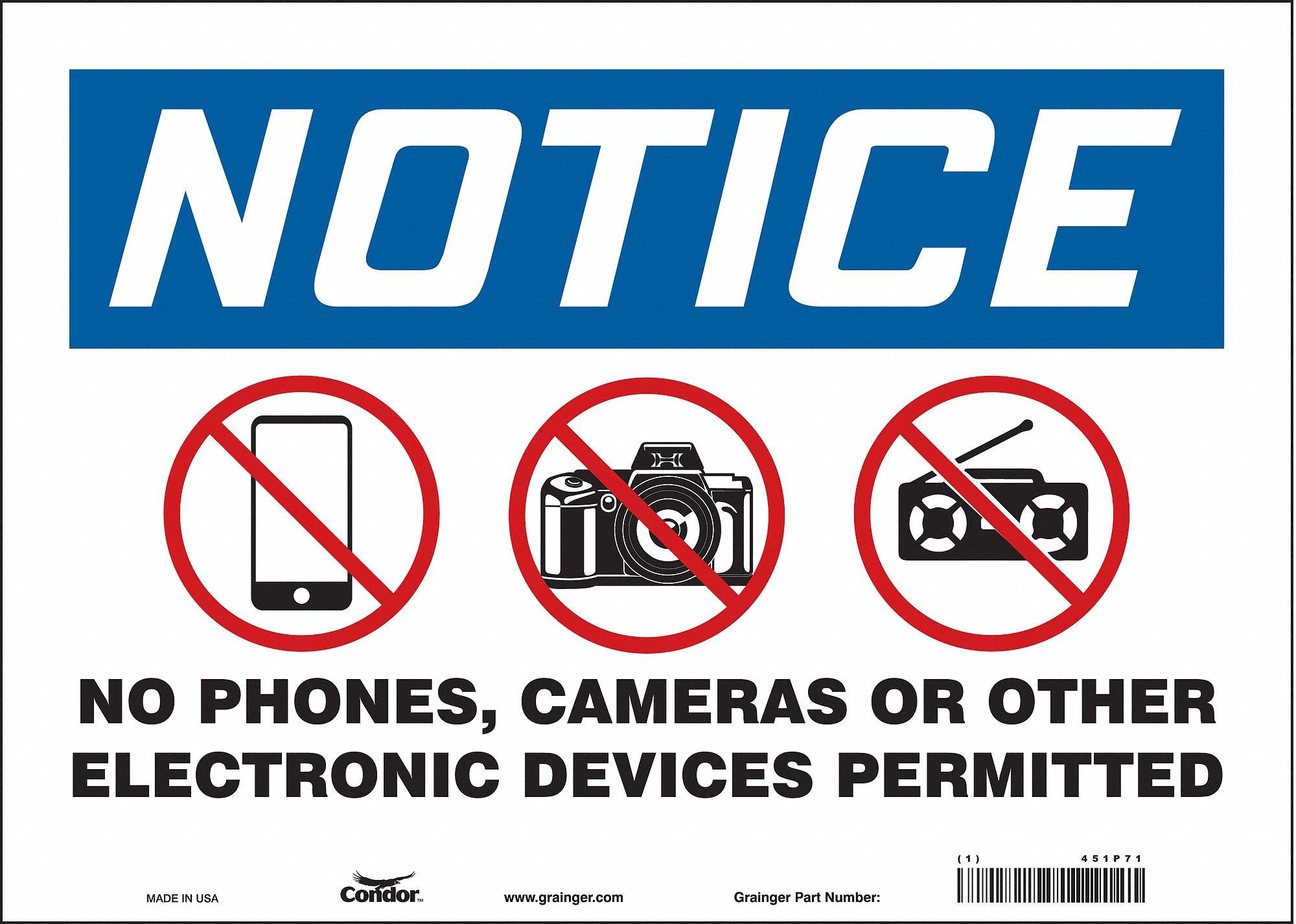 Safety Sign: Vinyl, Adhesive Sign Mounting, 10 in x 14 in Nominal Sign Size, Not Retroreflective