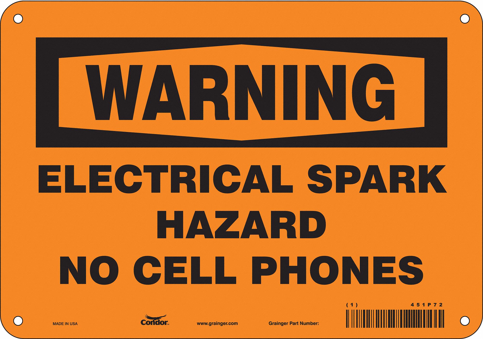 Safety Sign: Aluminum, Mounting Holes Sign Mounting, 7 in x 10 in Nominal Sign Size, 0.032 in Thick
