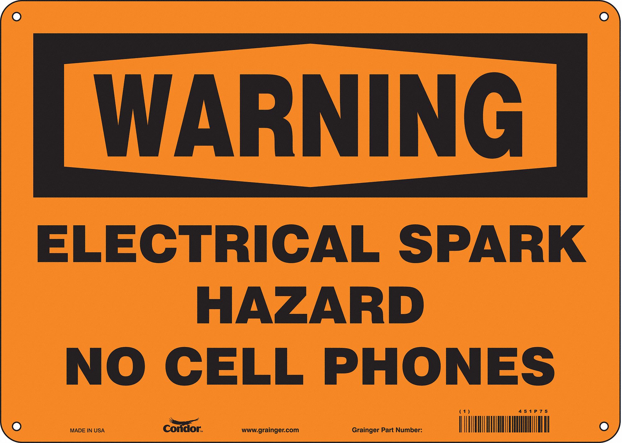 Safety Sign: Aluminum, Mounting Holes Sign Mounting, 10 in x 14 in Nominal Sign Size, 0.004 in Thick
