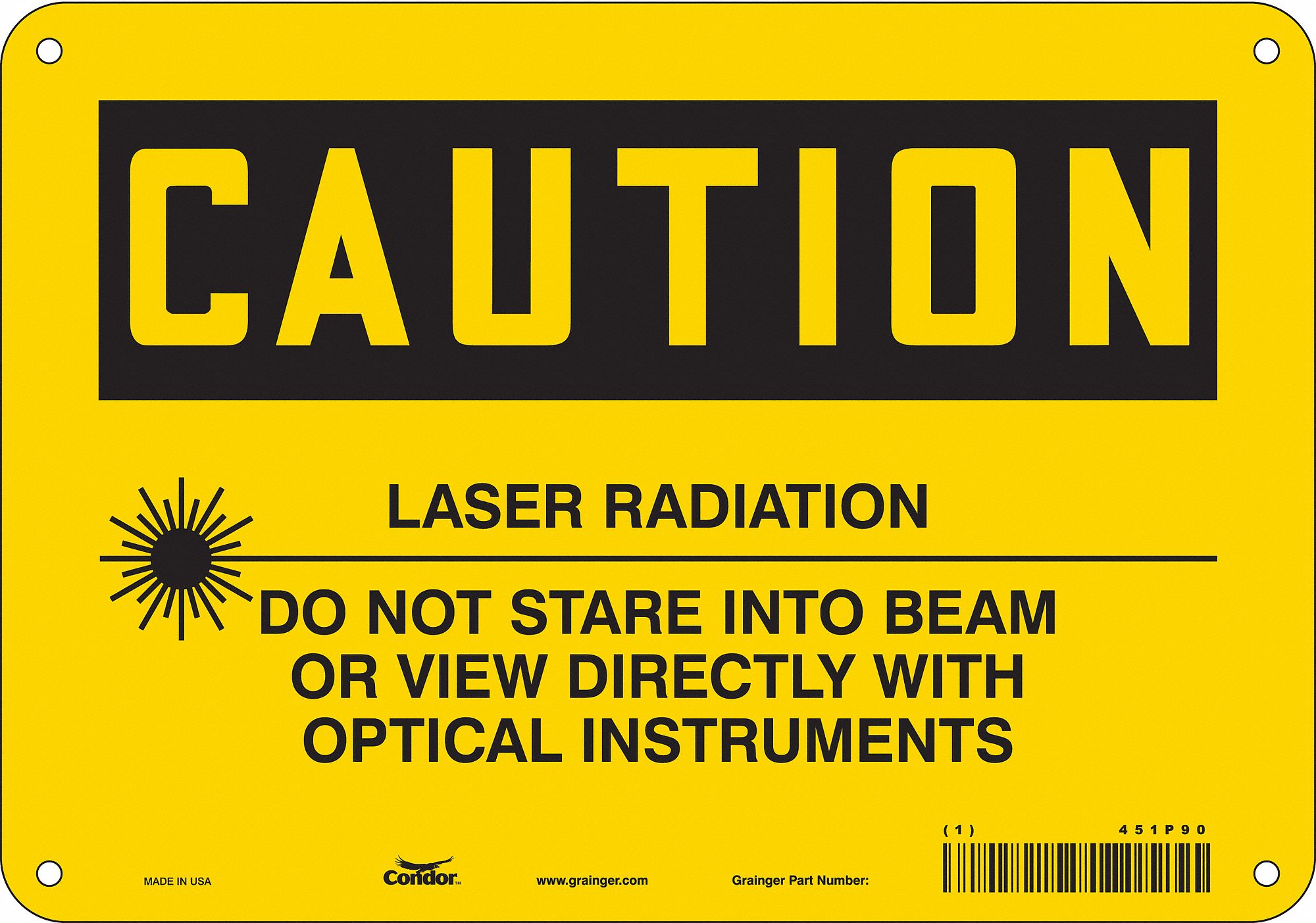 Safety Sign: Aluminum, Mounting Holes Sign Mounting, 7 in x 10 in Nominal Sign Size, 0.032 in Thick