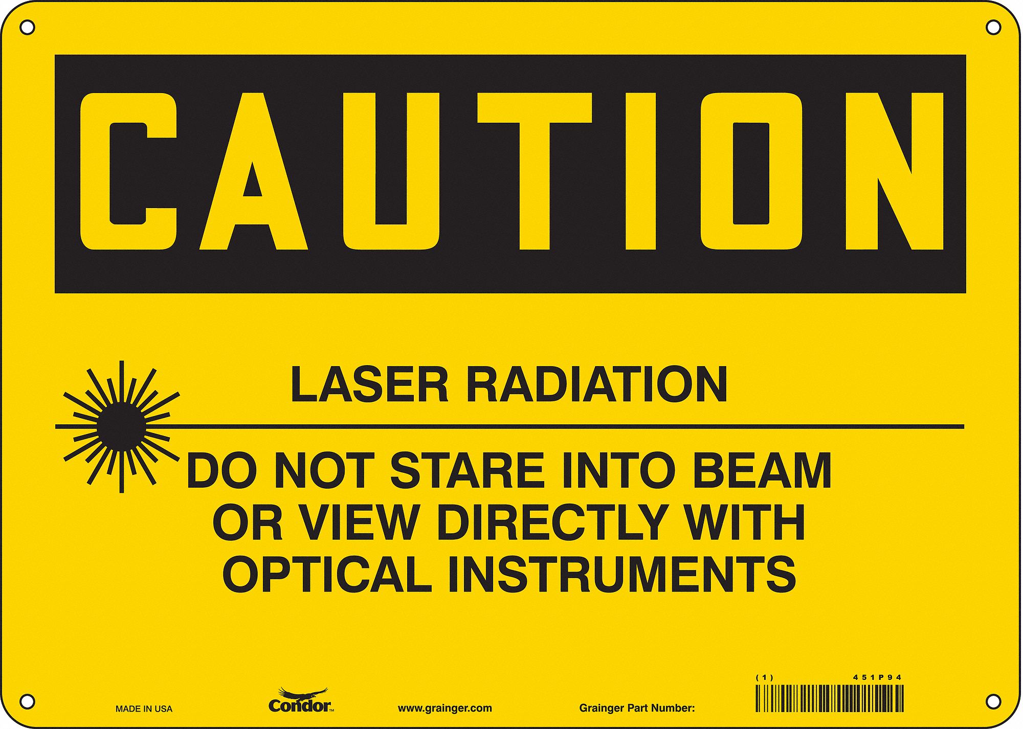 Safety Sign: Polyethylene, Mounting Holes Sign Mounting, 10 in x 14 in Nominal Sign Size
