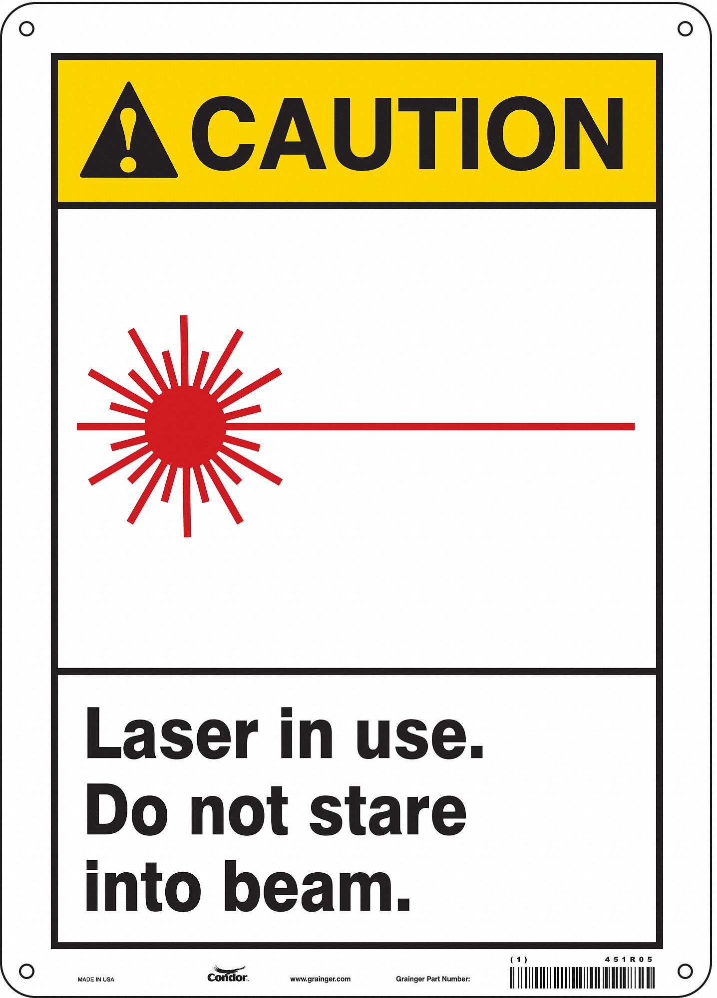Safety Sign: Aluminum, Mounting Holes Sign Mounting, 14 in x 10 in Nominal Sign Size, 0.032 in Thick