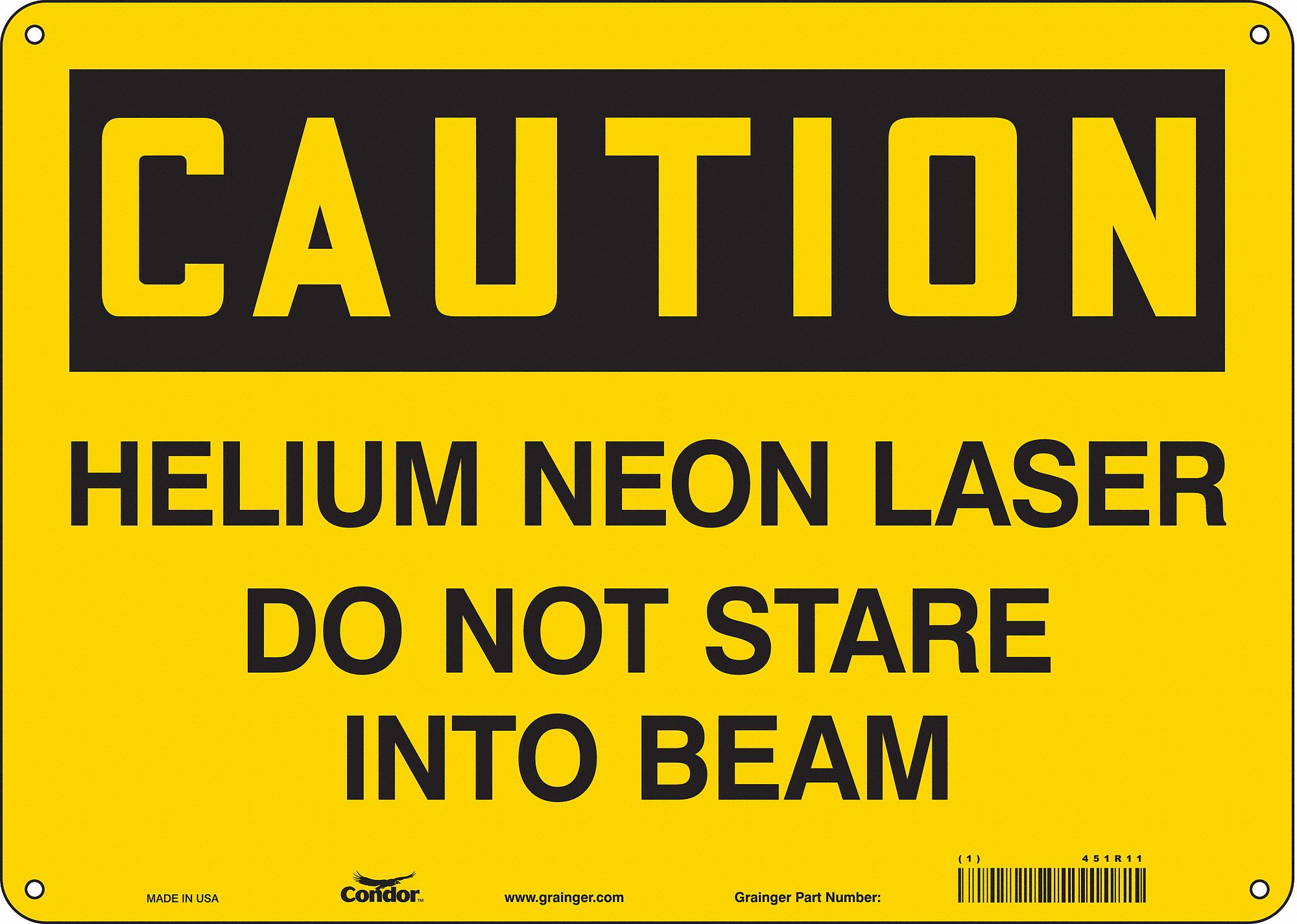 Safety Sign: Aluminum, Mounting Holes Sign Mounting, 10 in x 14 in Nominal Sign Size, 0.032 in Thick