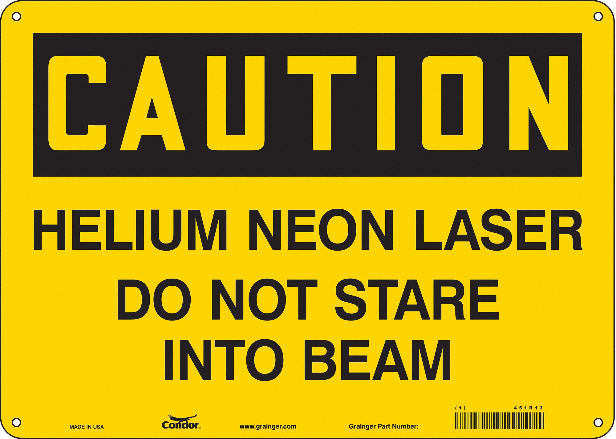 Safety Sign: Polyethylene, Mounting Holes Sign Mounting, 10 in x 14 in Nominal Sign Size