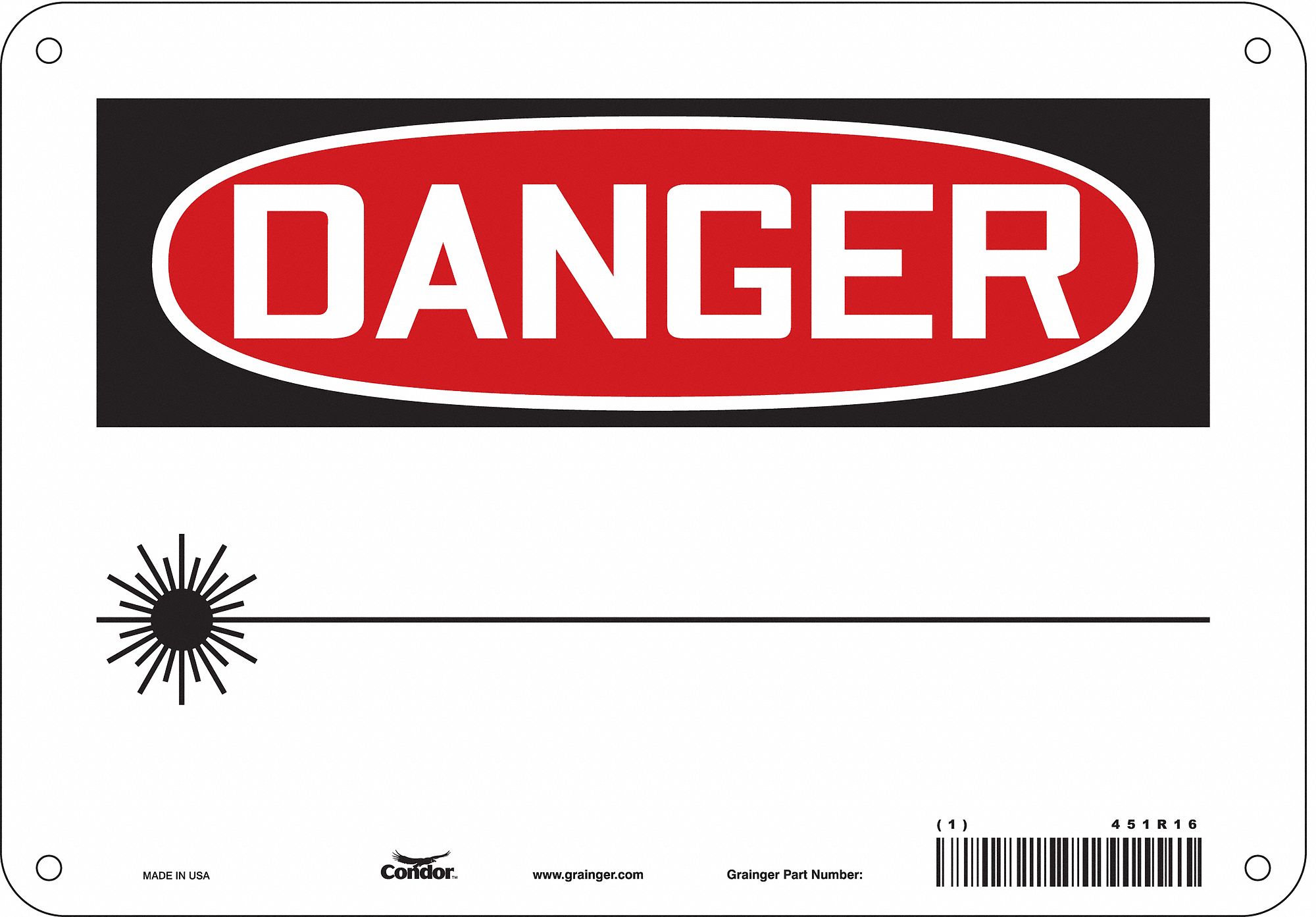 Safety Sign: Aluminum, Mounting Holes Sign Mounting, 7 in x 10 in Nominal Sign Size, 0.032 in Thick
