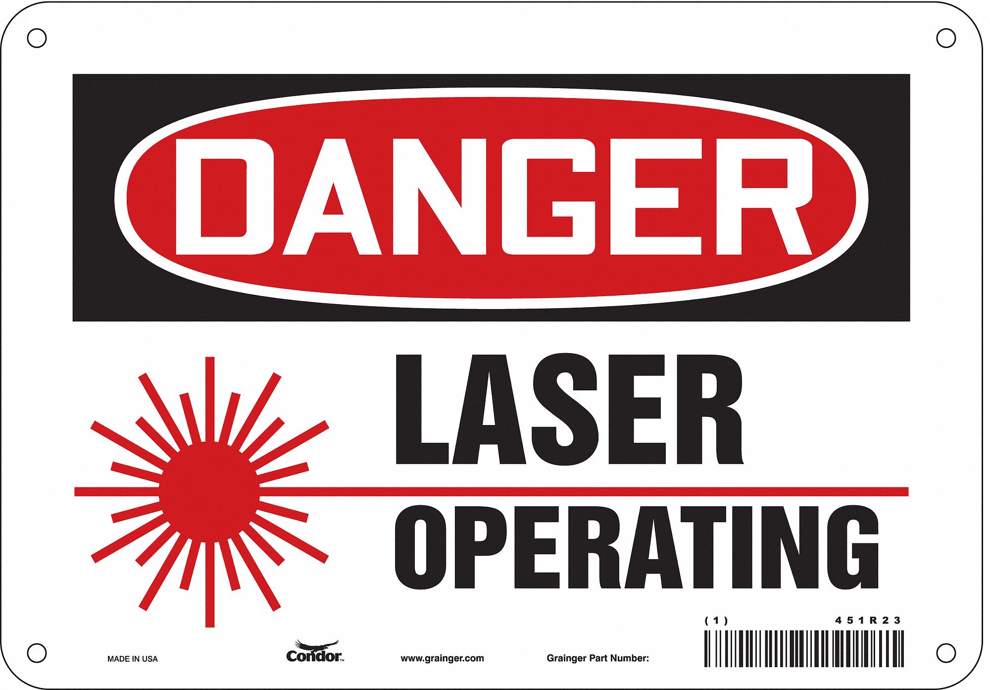 Safety Sign: Aluminum, Mounting Holes Sign Mounting, 7 in x 10 in Nominal Sign Size, 0.032 in Thick