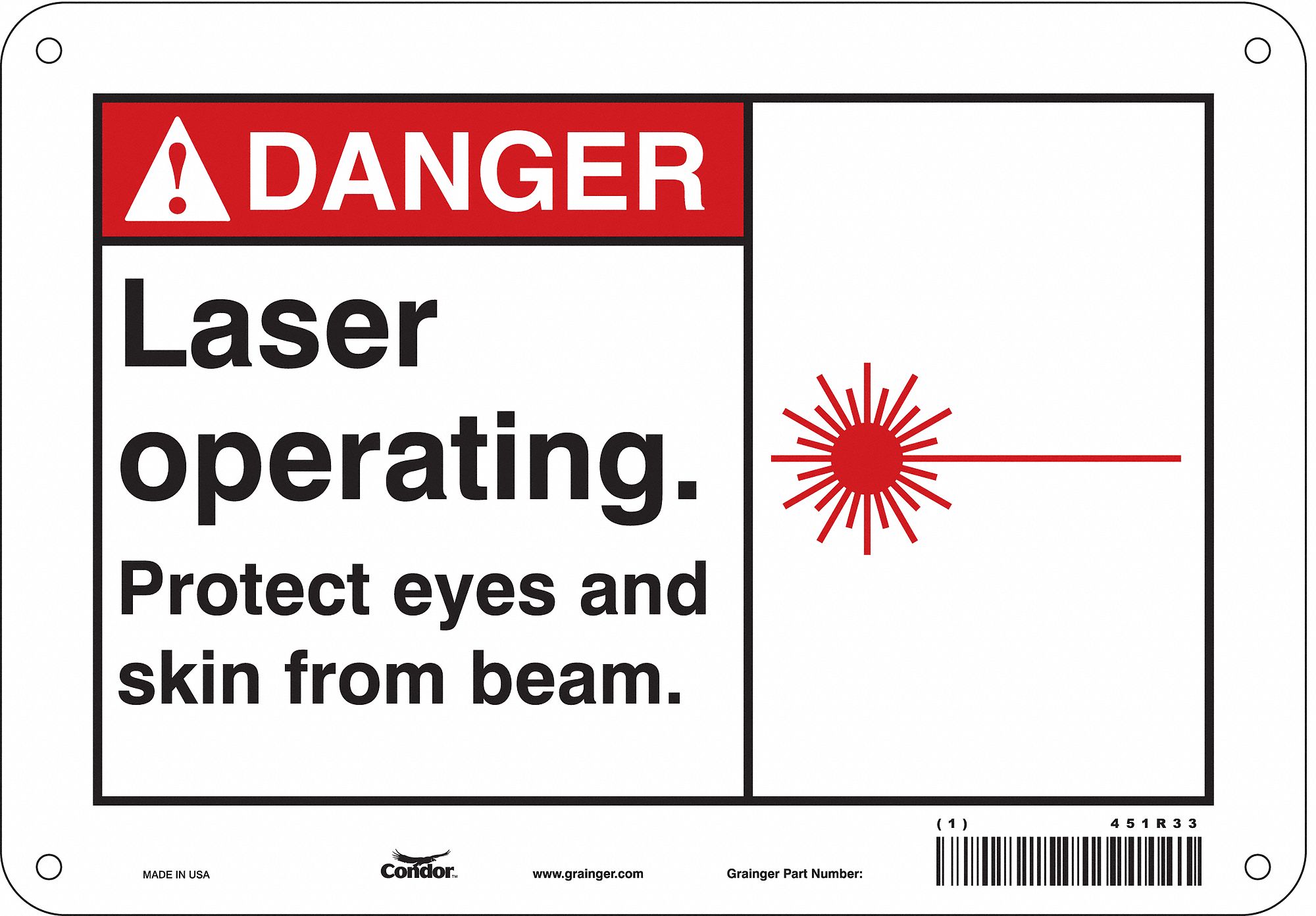 Safety Sign, 7 in x 10 in, Polyethylene