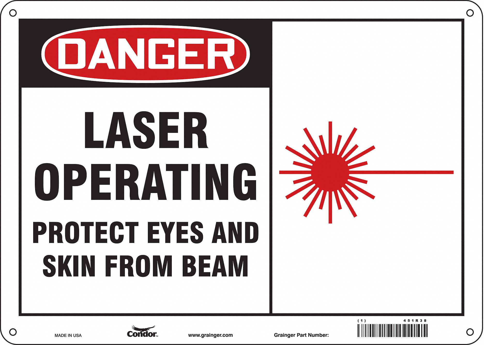 Safety Sign: Aluminum, Mounting Holes Sign Mounting, 10 in x 14 in Nominal Sign Size, 0.032 in Thick