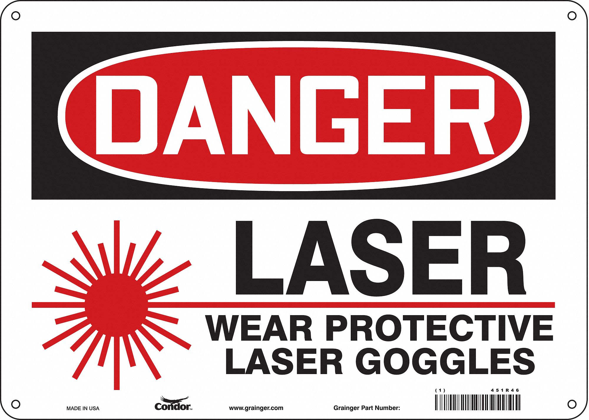 Safety Sign: Polyethylene, Mounting Holes Sign Mounting, 10 in x 14 in Nominal Sign Size