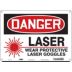Danger: Laser Wear Protective Laser Goggles Signs