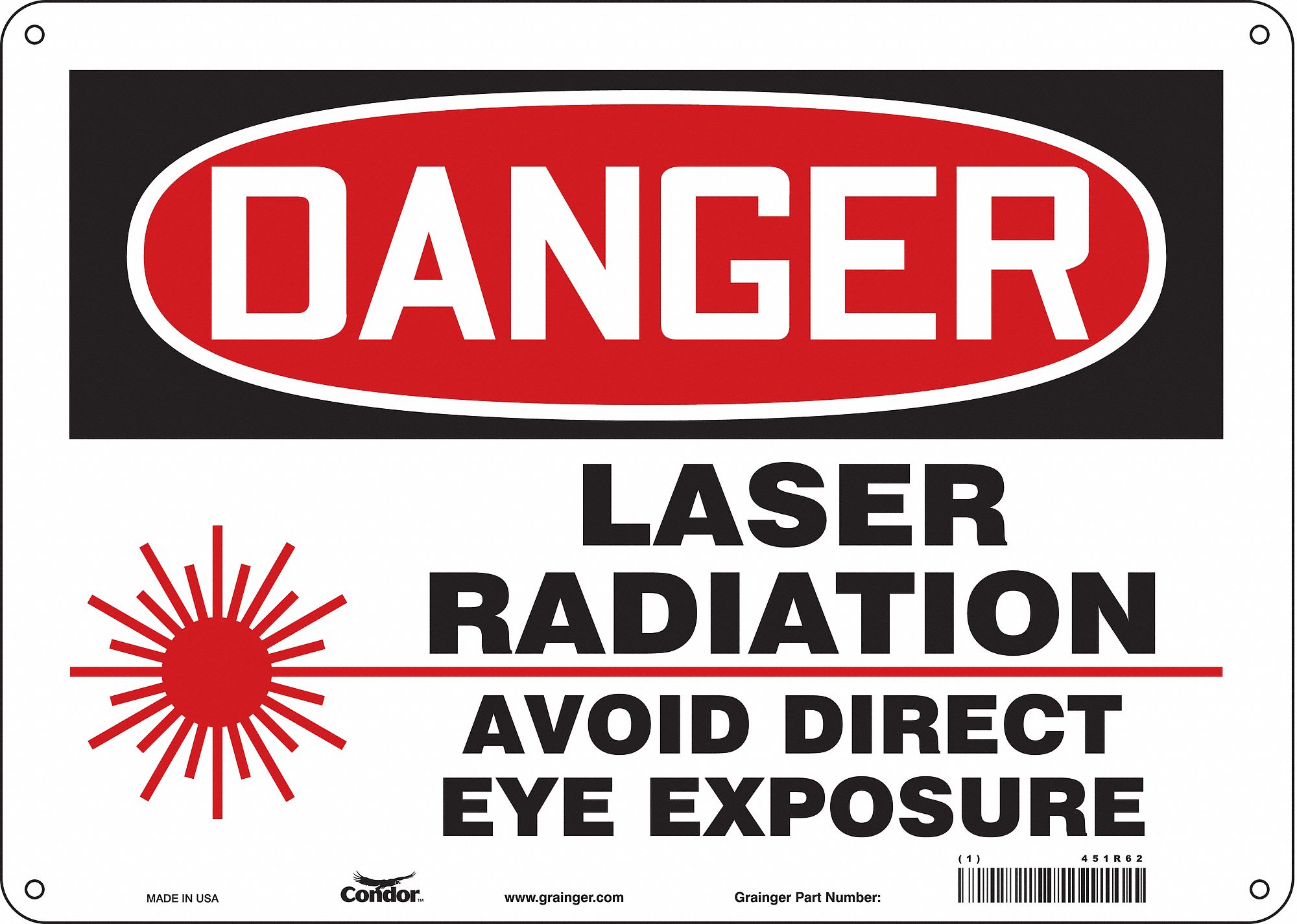Safety Sign: Aluminum, Mounting Holes Sign Mounting, 10 in x 14 in Nominal Sign Size, 0.032 in Thick