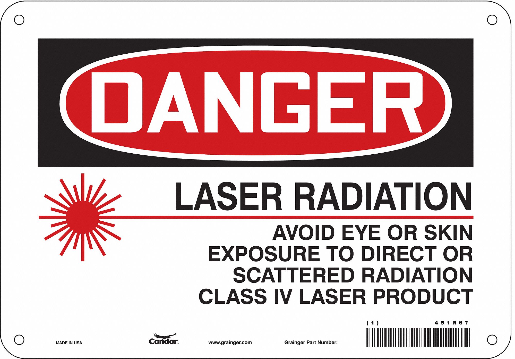 Safety Sign: Aluminum, Mounting Holes Sign Mounting, 7 in x 10 in Nominal Sign Size, 0.032 in Thick