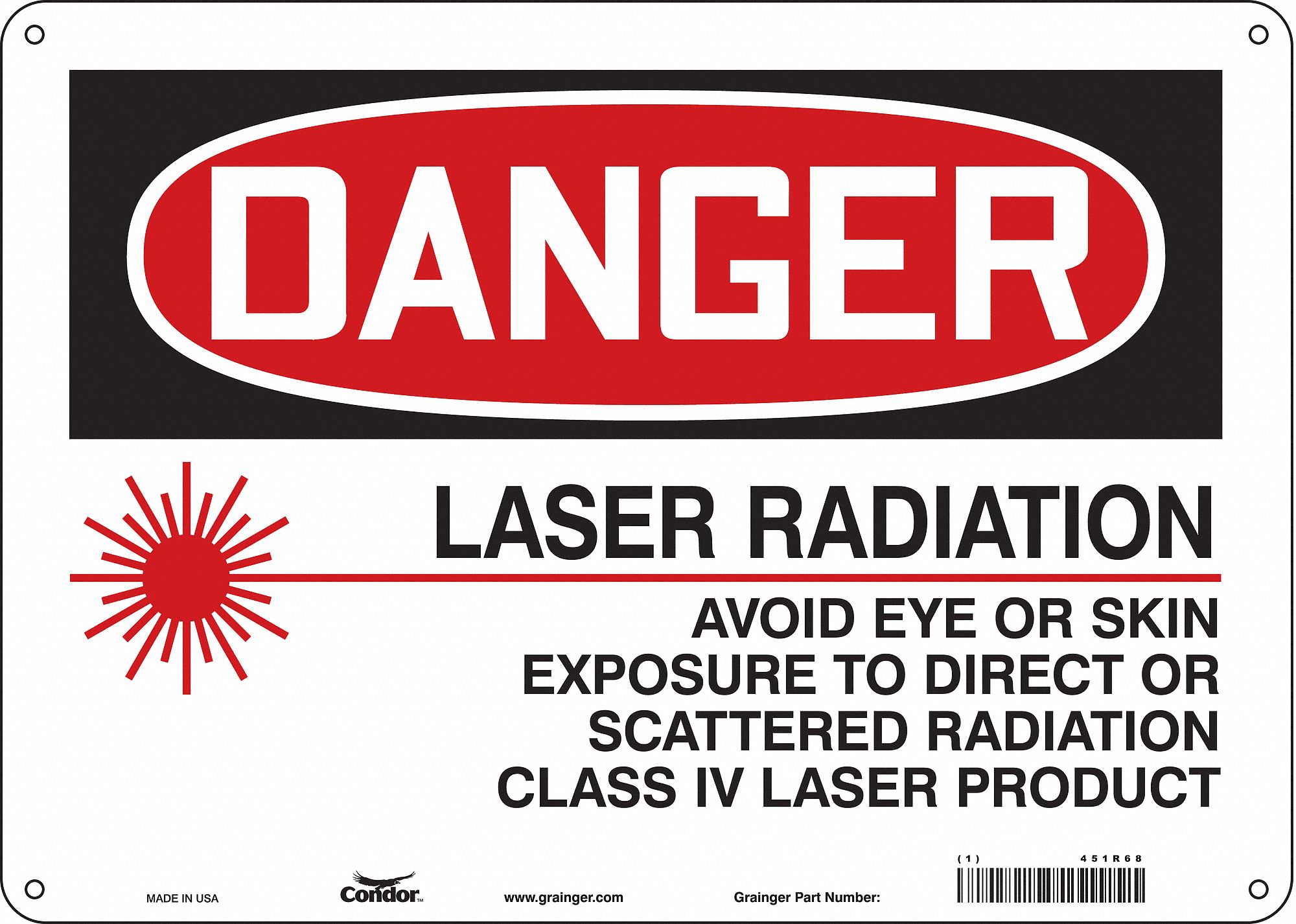 Safety Sign: Aluminum, Mounting Holes Sign Mounting, 10 in x 14 in Nominal Sign Size, 0.032 in Thick