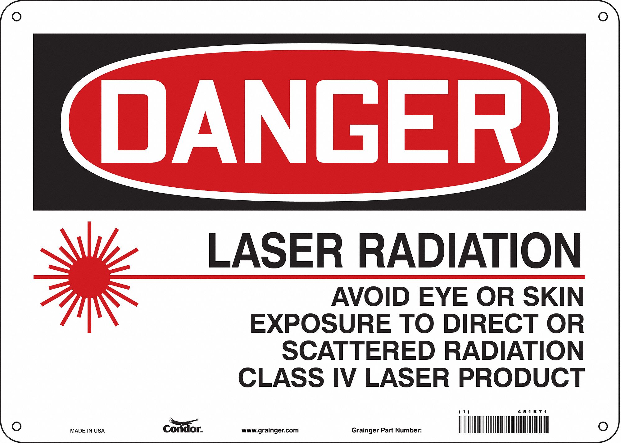 Safety Sign: Polyethylene, Mounting Holes Sign Mounting, 10 in x 14 in Nominal Sign Size